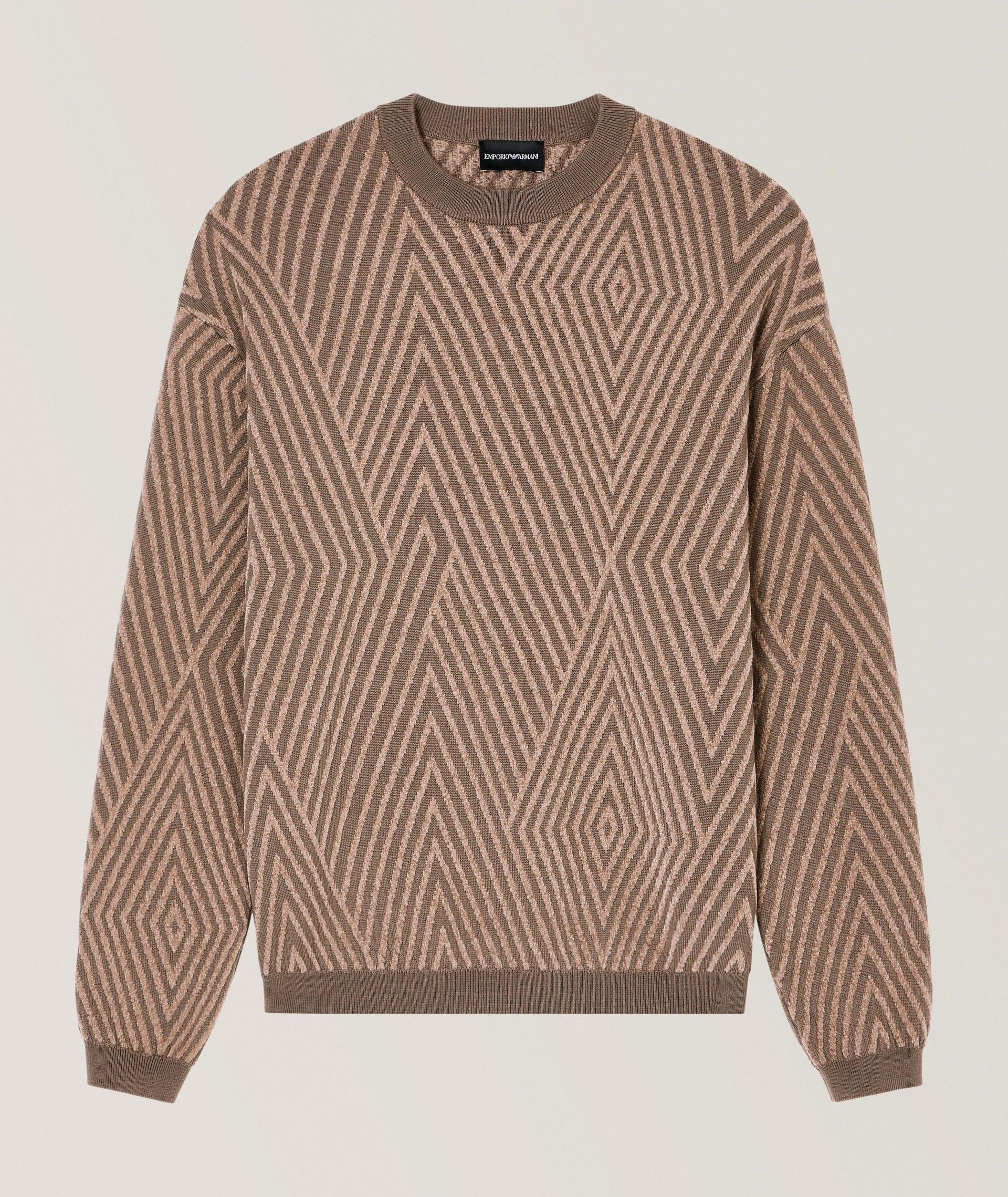 Jacquard Op-Art Virgin Wool-Blend Sweater image 0