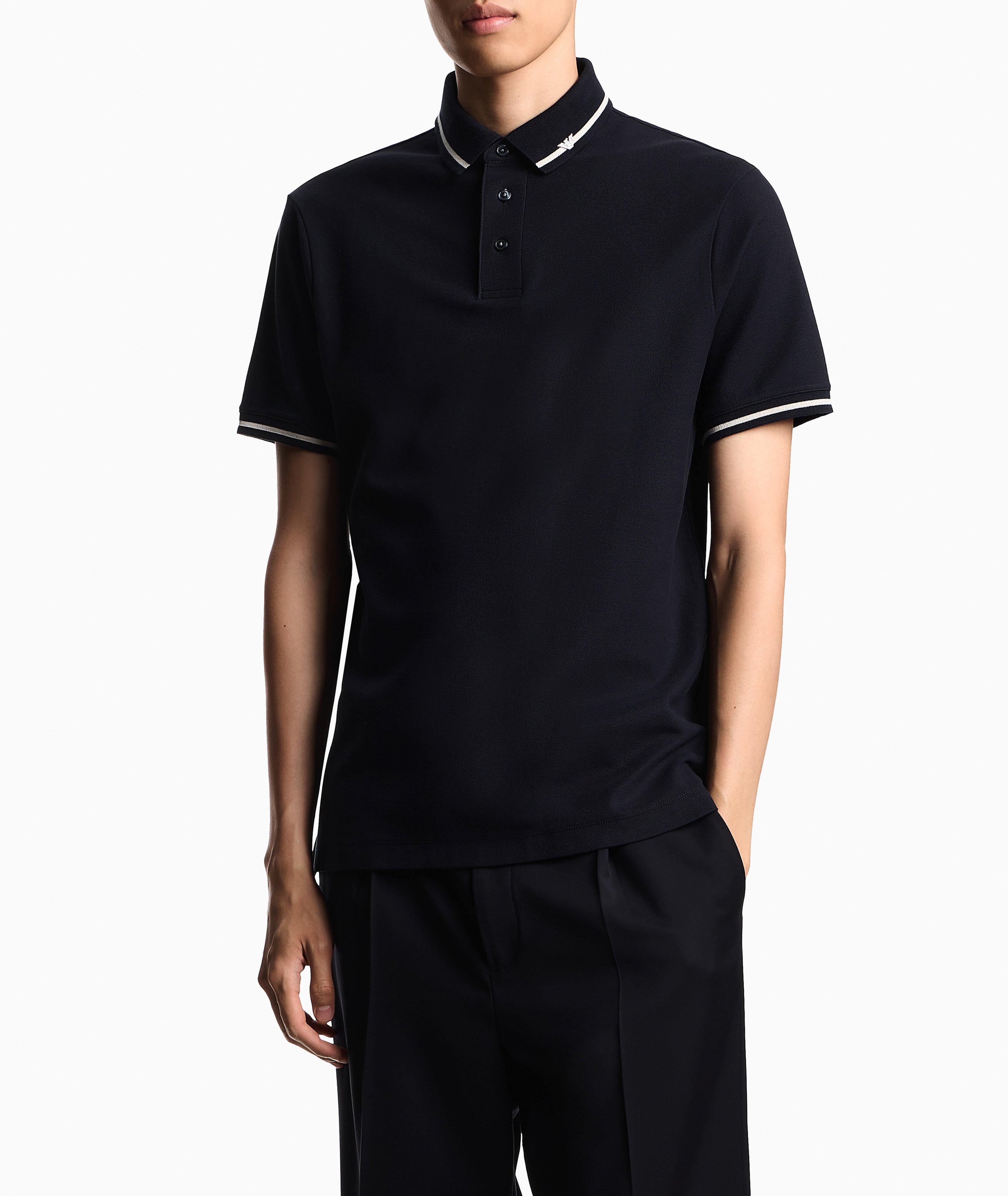 Contrast-Trim Cotton Piqué Polo image 1