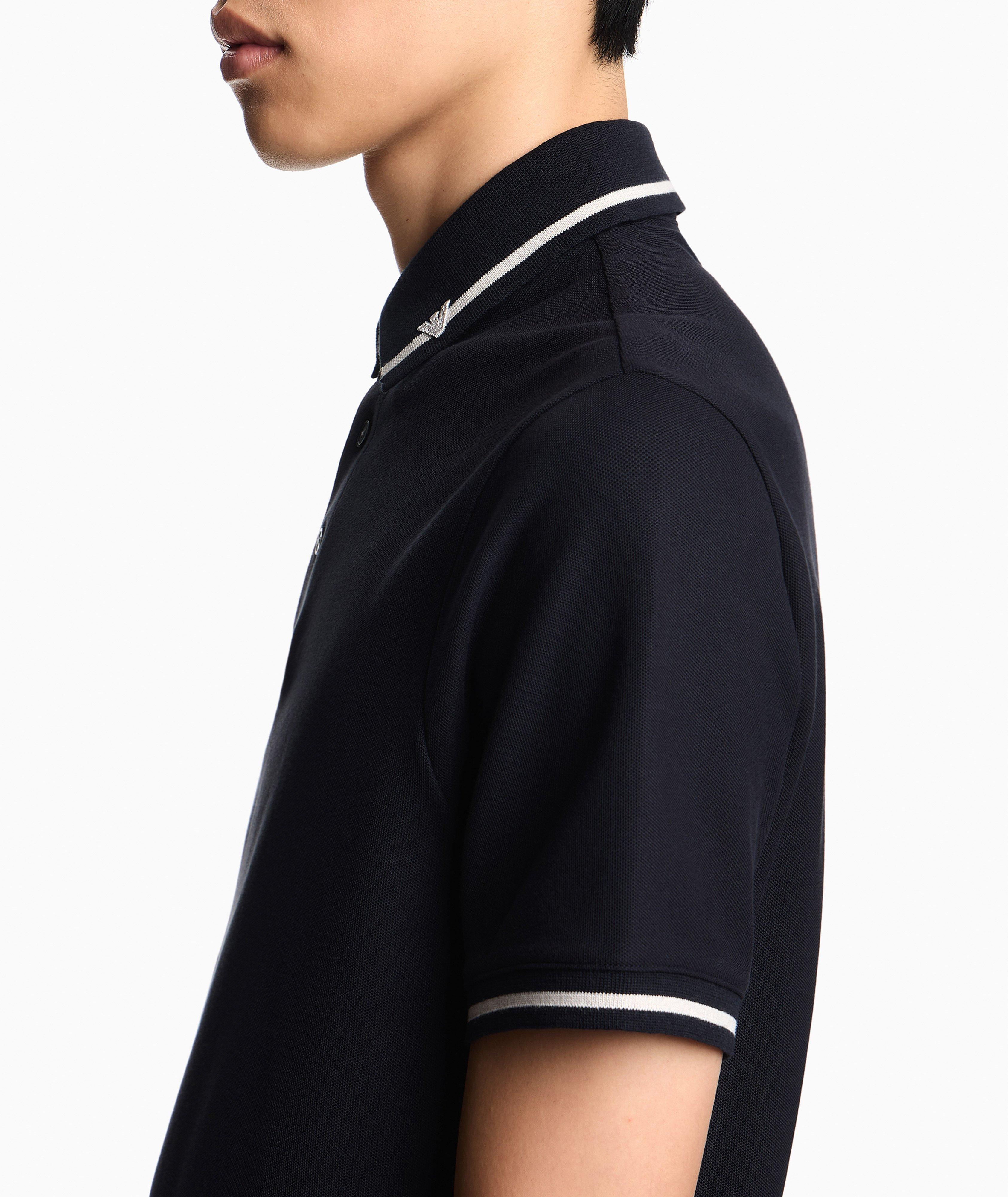 Contrast-Trim Cotton Piqué Polo image 3