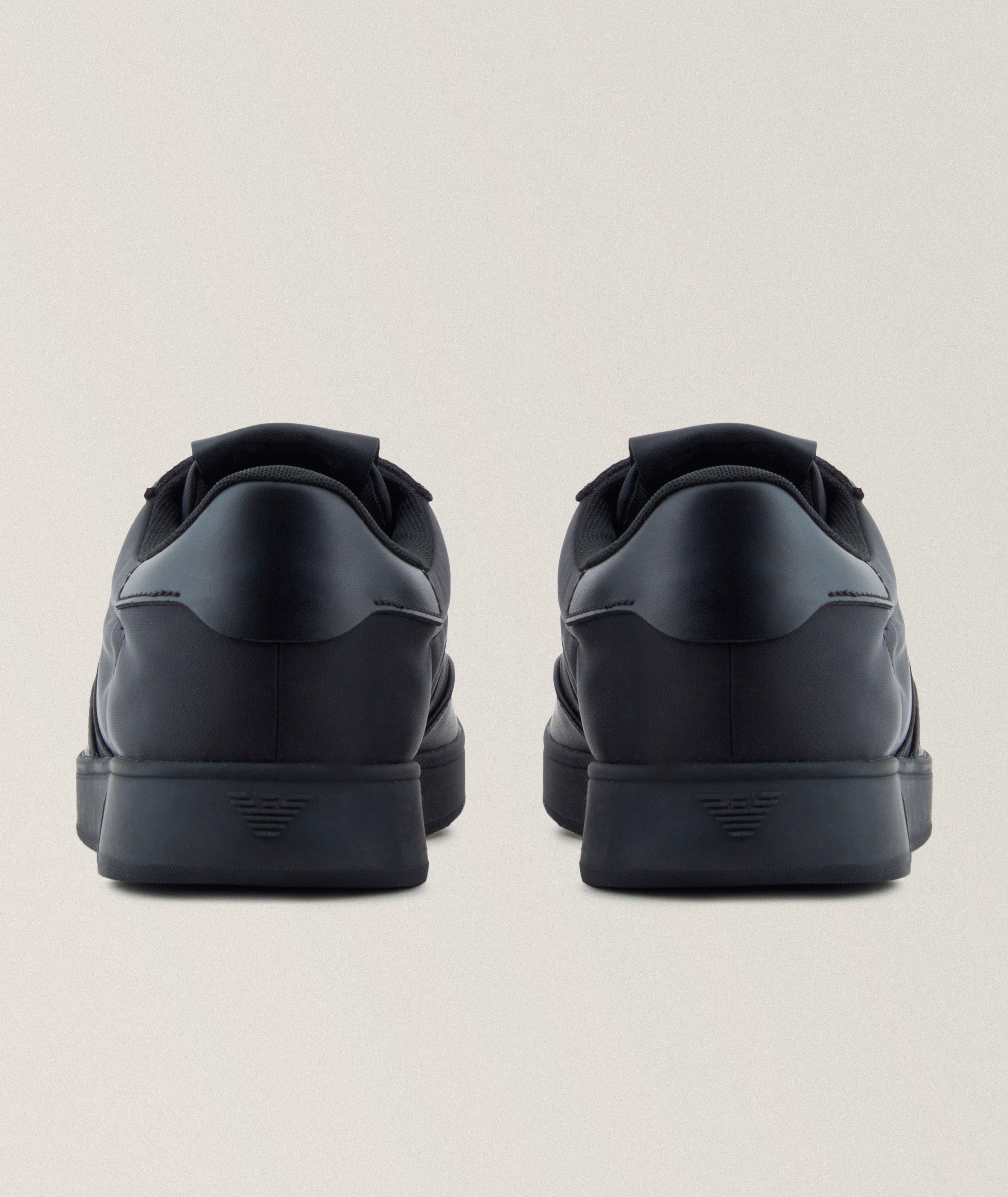Low-Top Nylon 
Leather Sneakers image 2