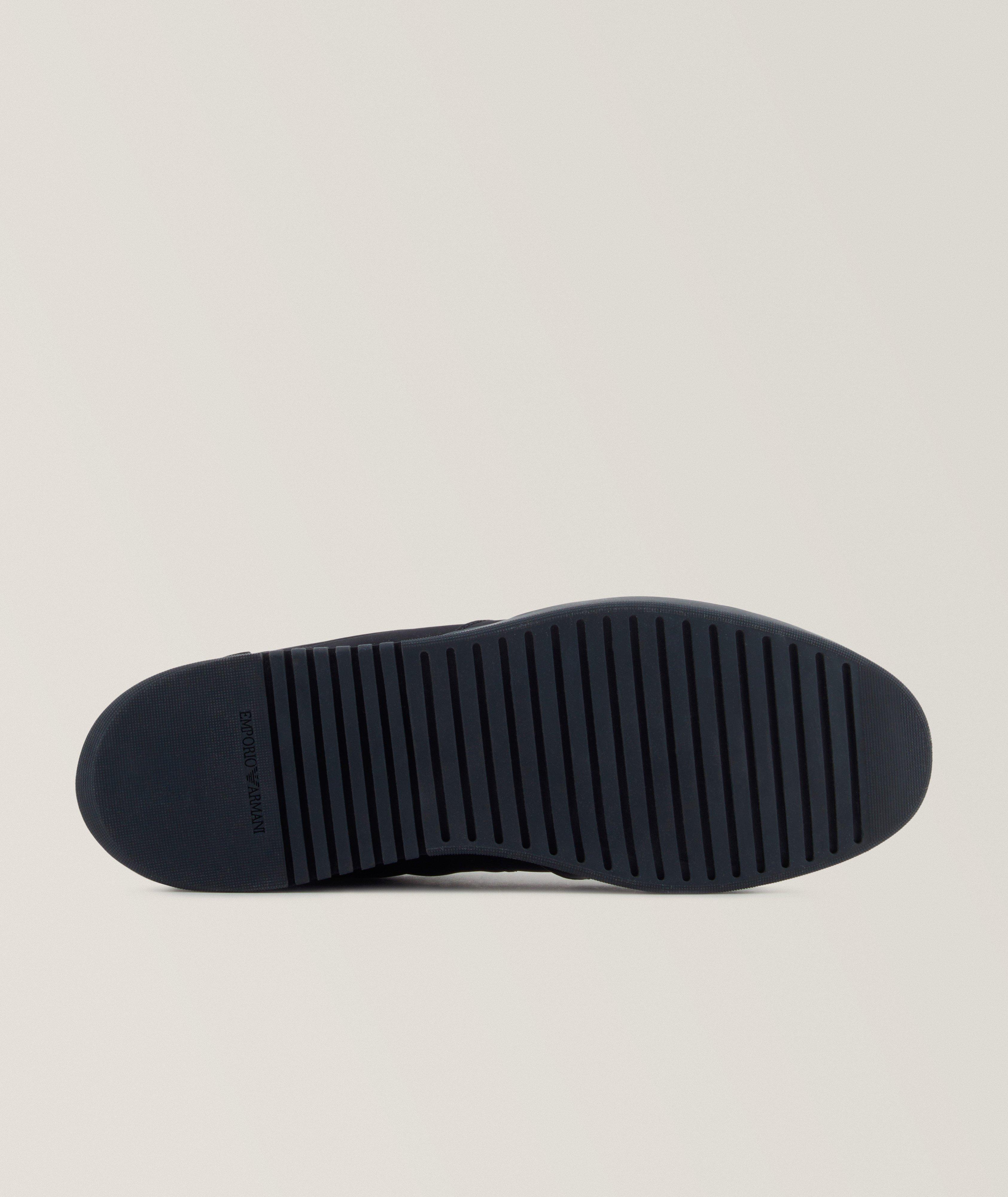 Low-Top Nylon 
Leather Sneakers image 5