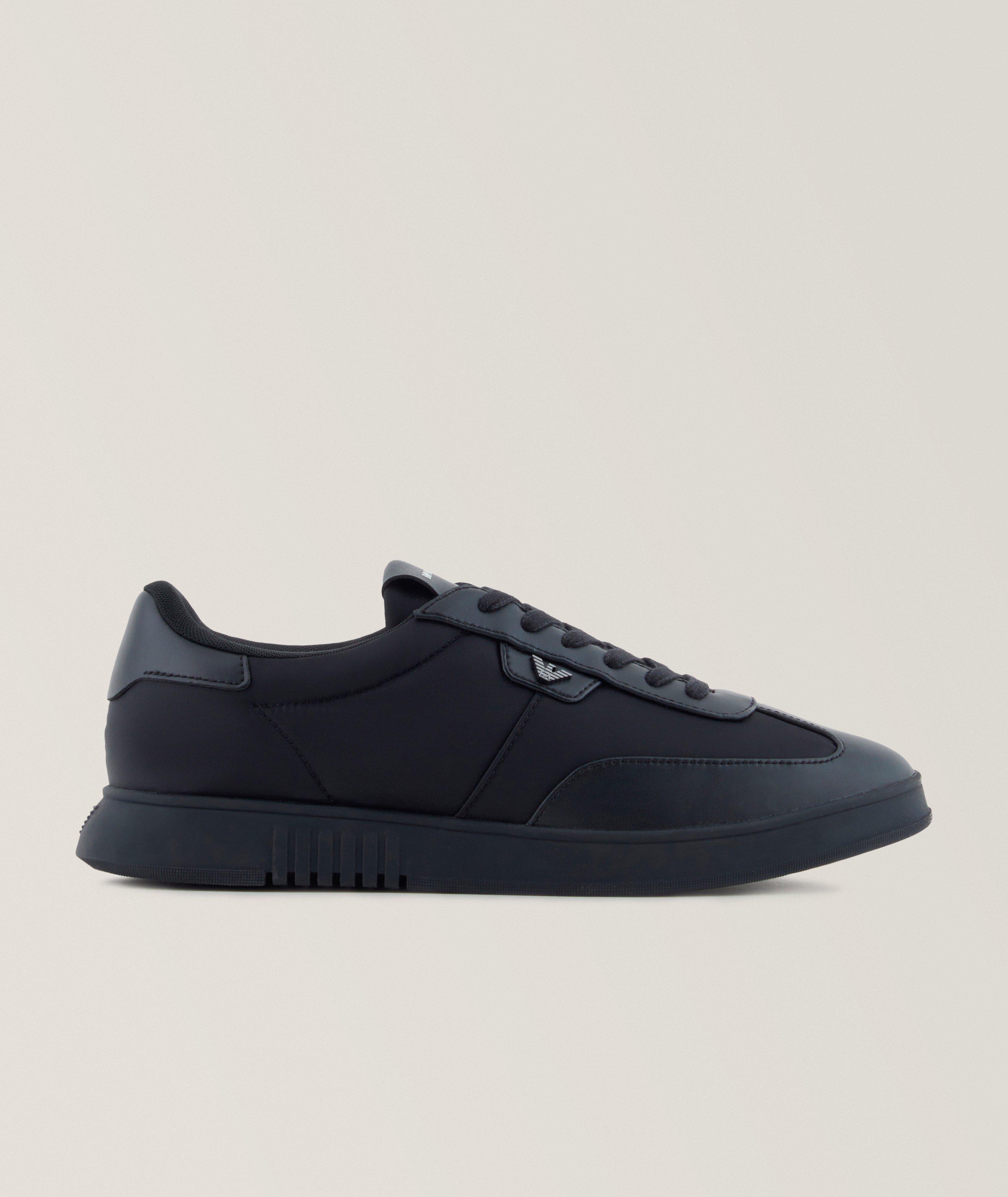 Low-Top Nylon 
Leather Sneakers image 0