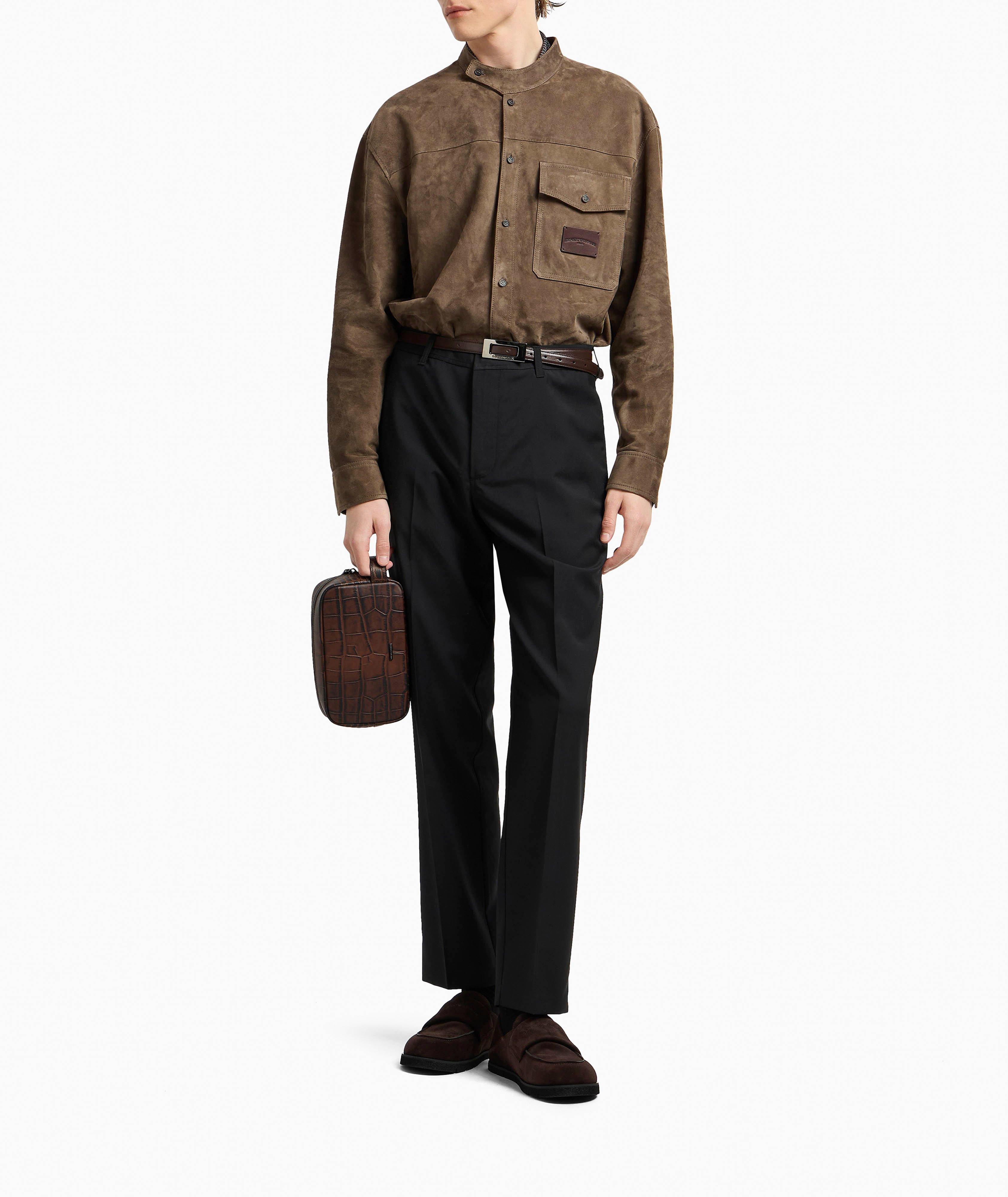 Flat-Front Stretch Seersucker Trousers image 4