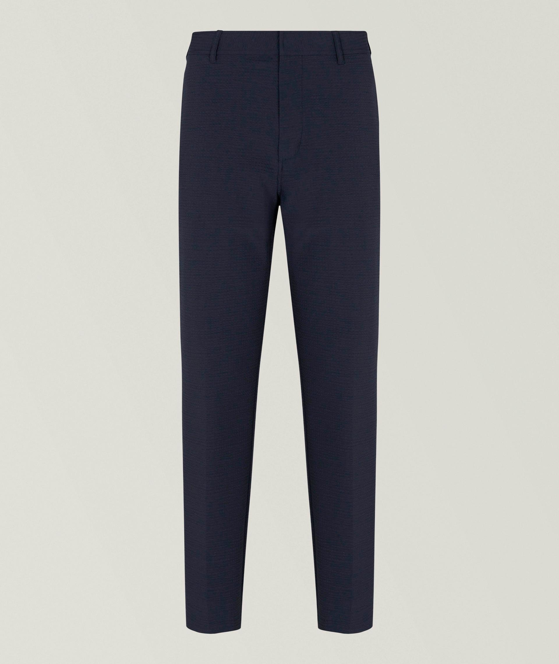 Pantalon en toile seersucker extensible image 0