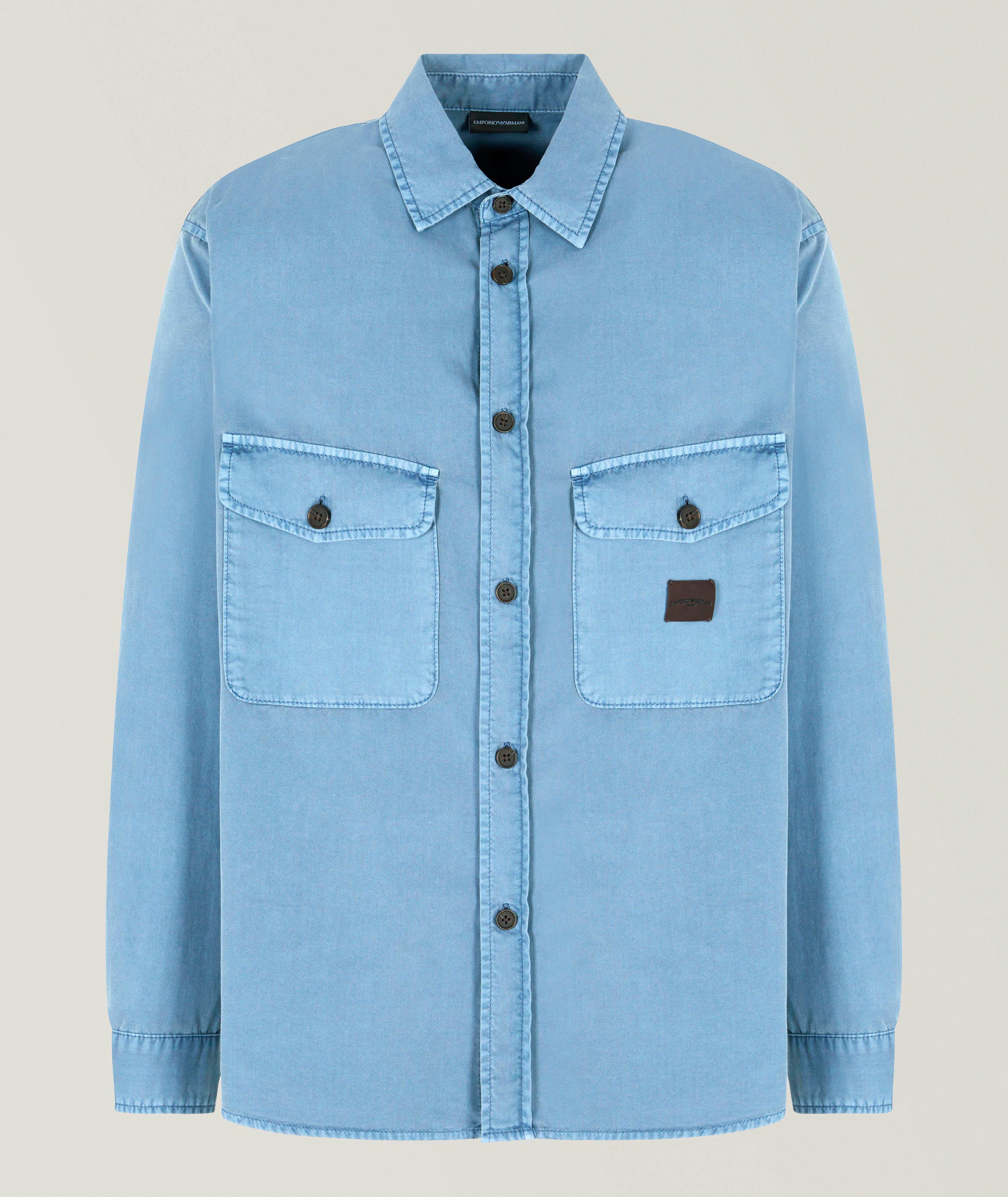 Chemise en denim de coton délavé image 0