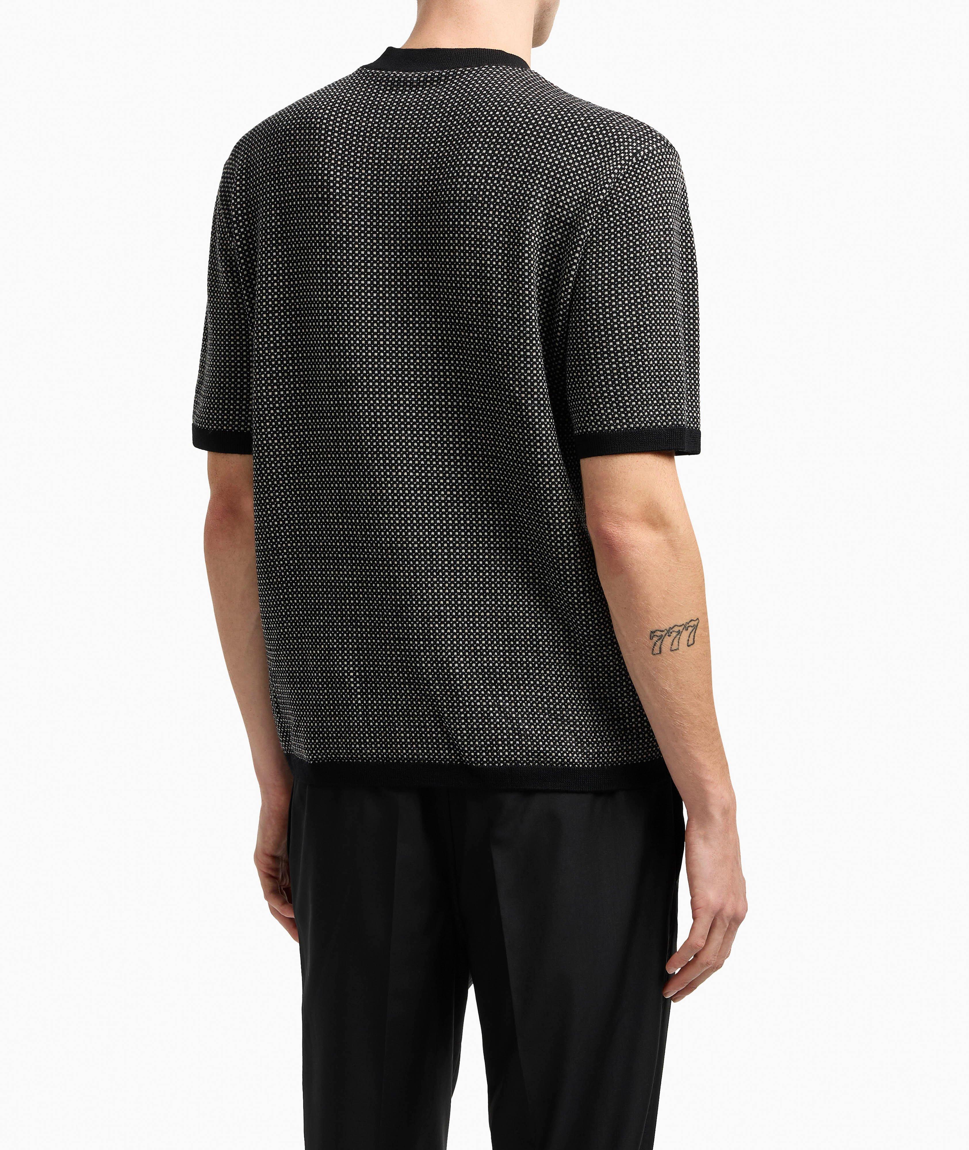 Jacquard Virgin Wool Short-Sleeve Sweater image 2