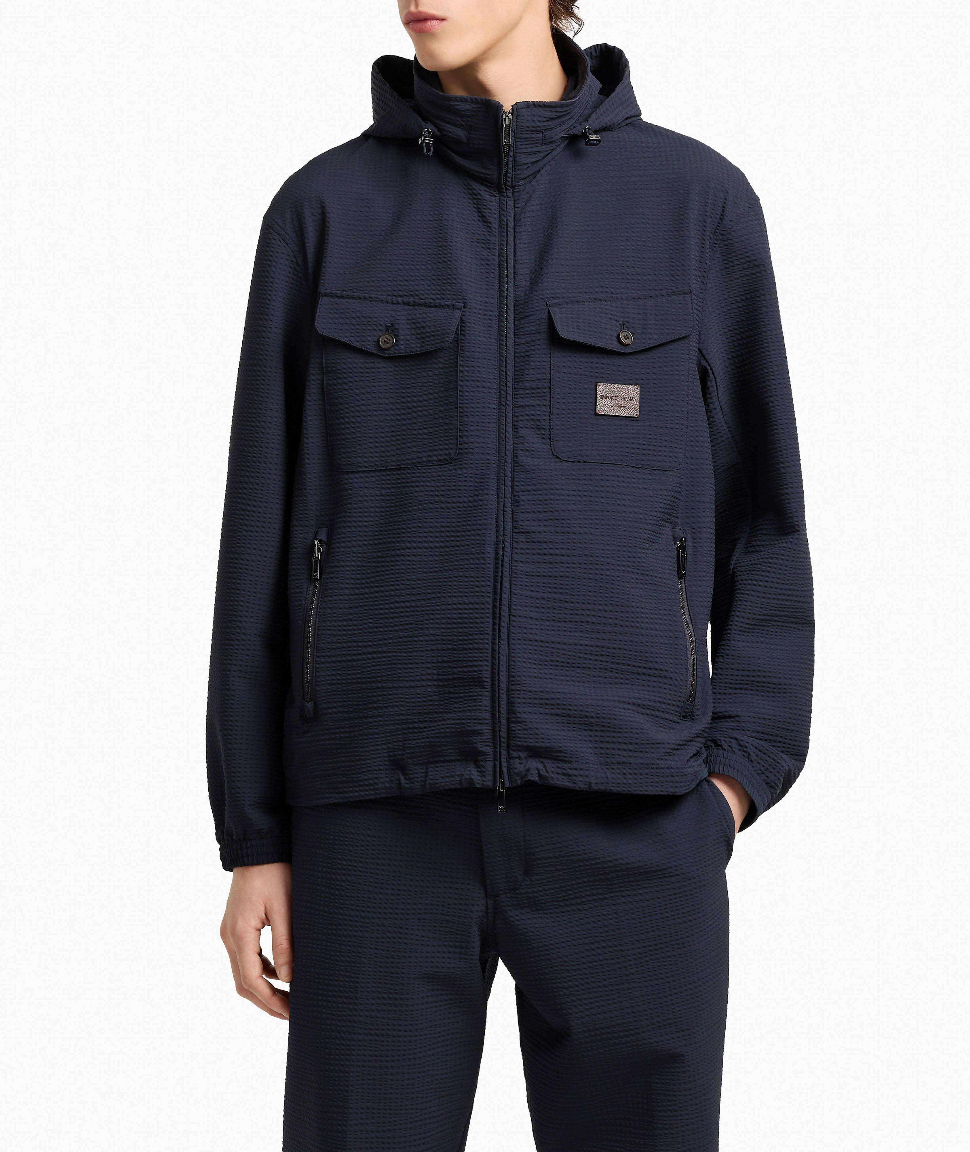 Blouson en toile seersucker à glissière image 1