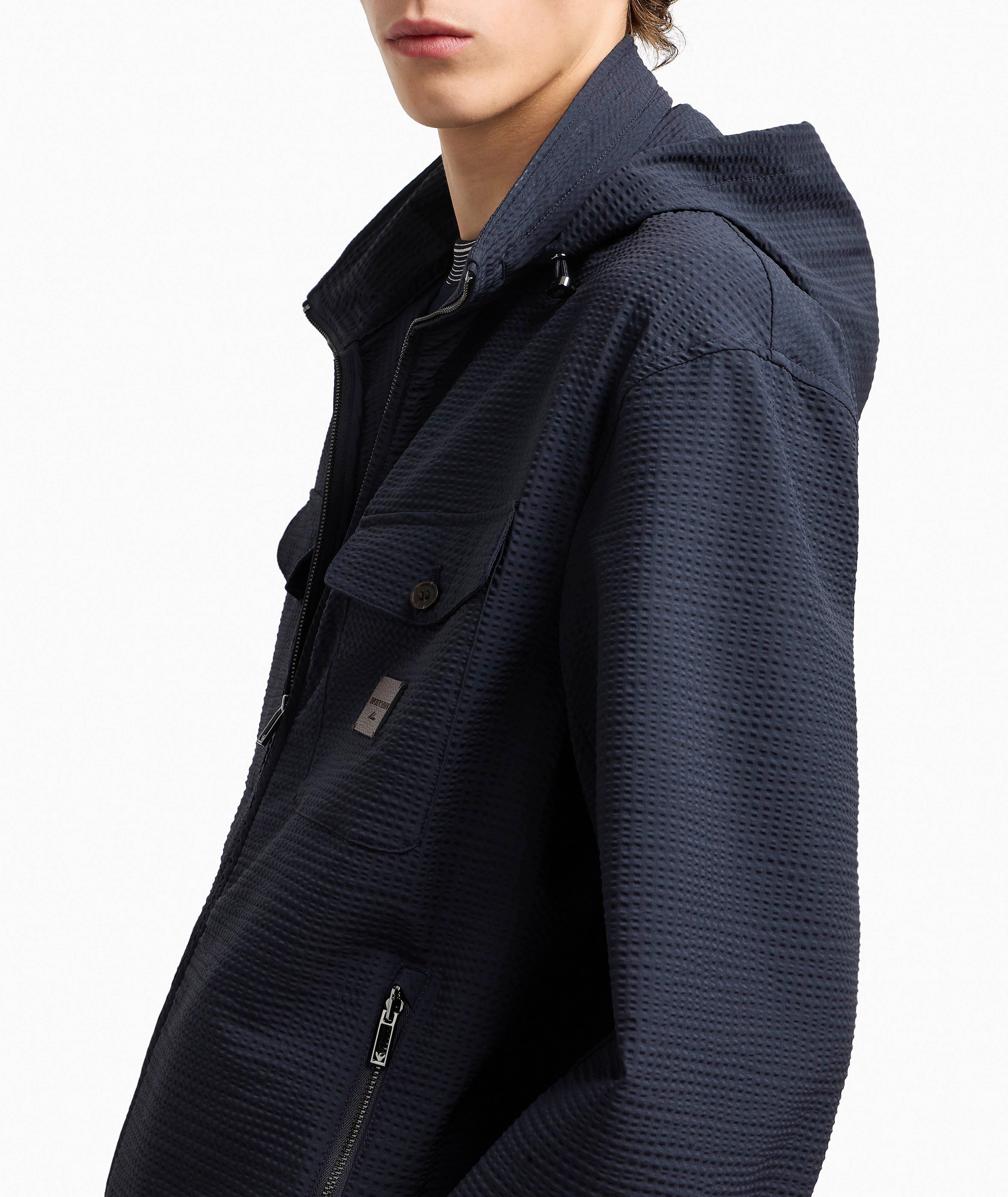Blouson en toile seersucker à glissière image 3