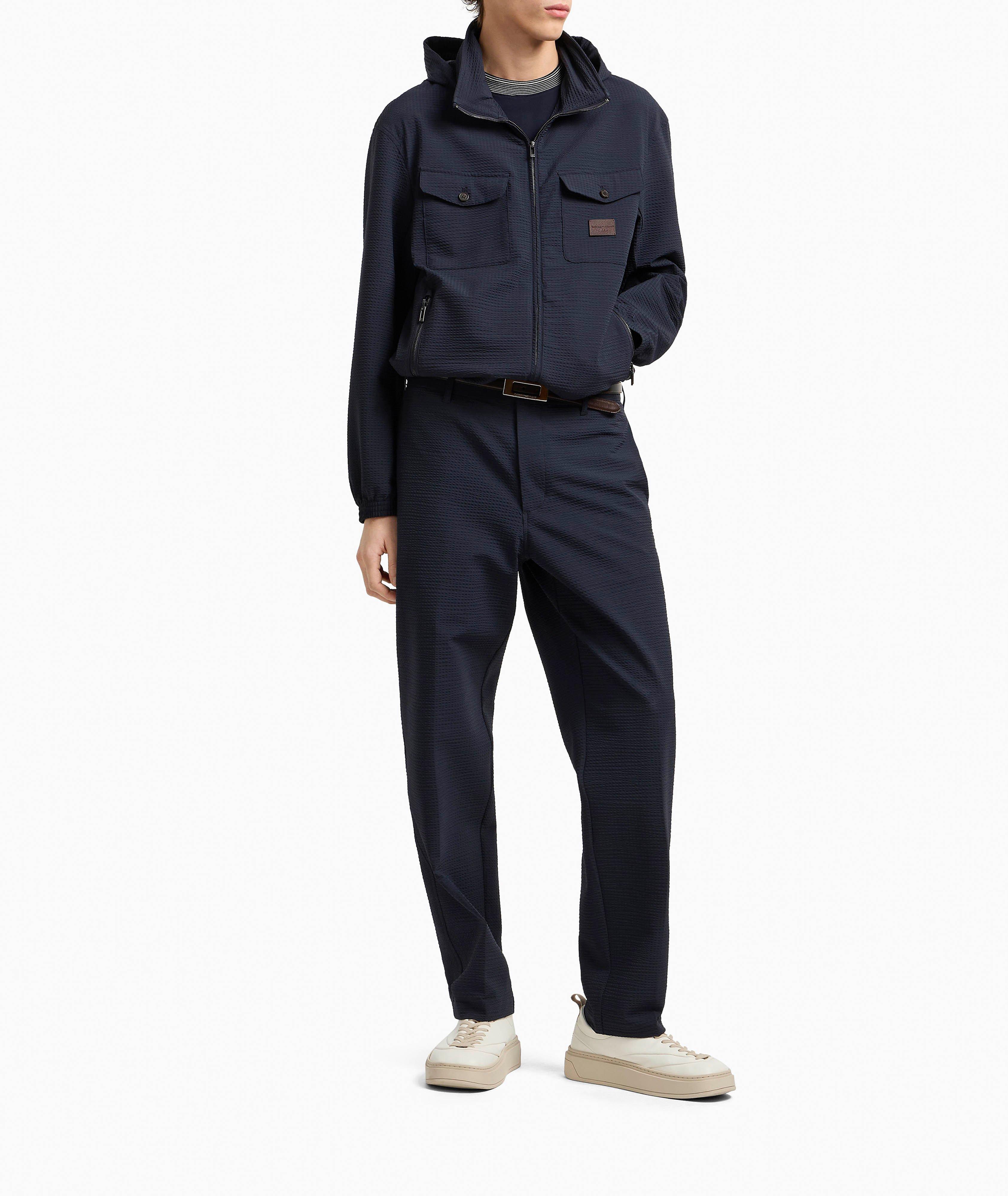 Blouson en toile seersucker à glissière image 4