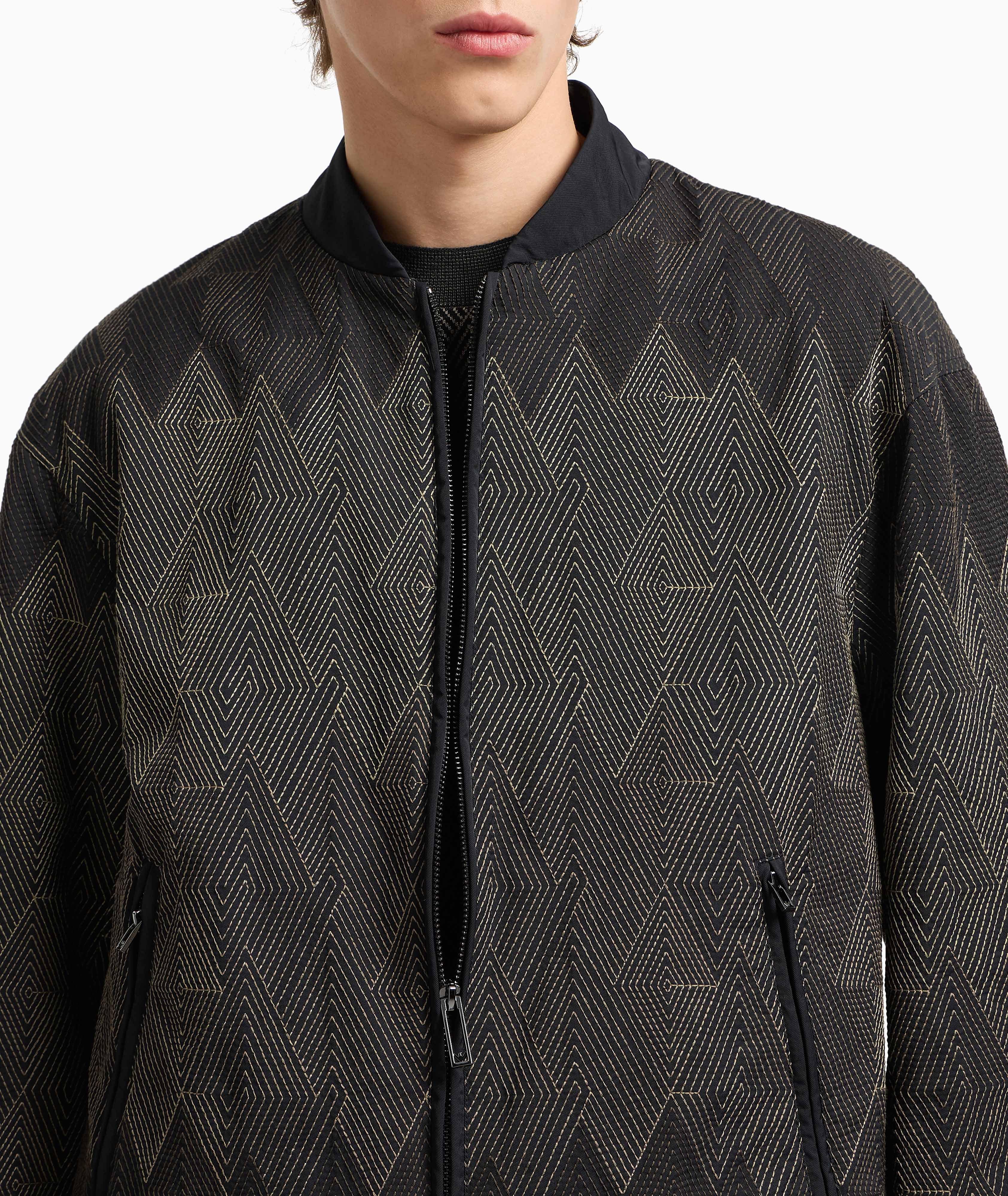 Optical Embroidered Twill Blouson image 3
