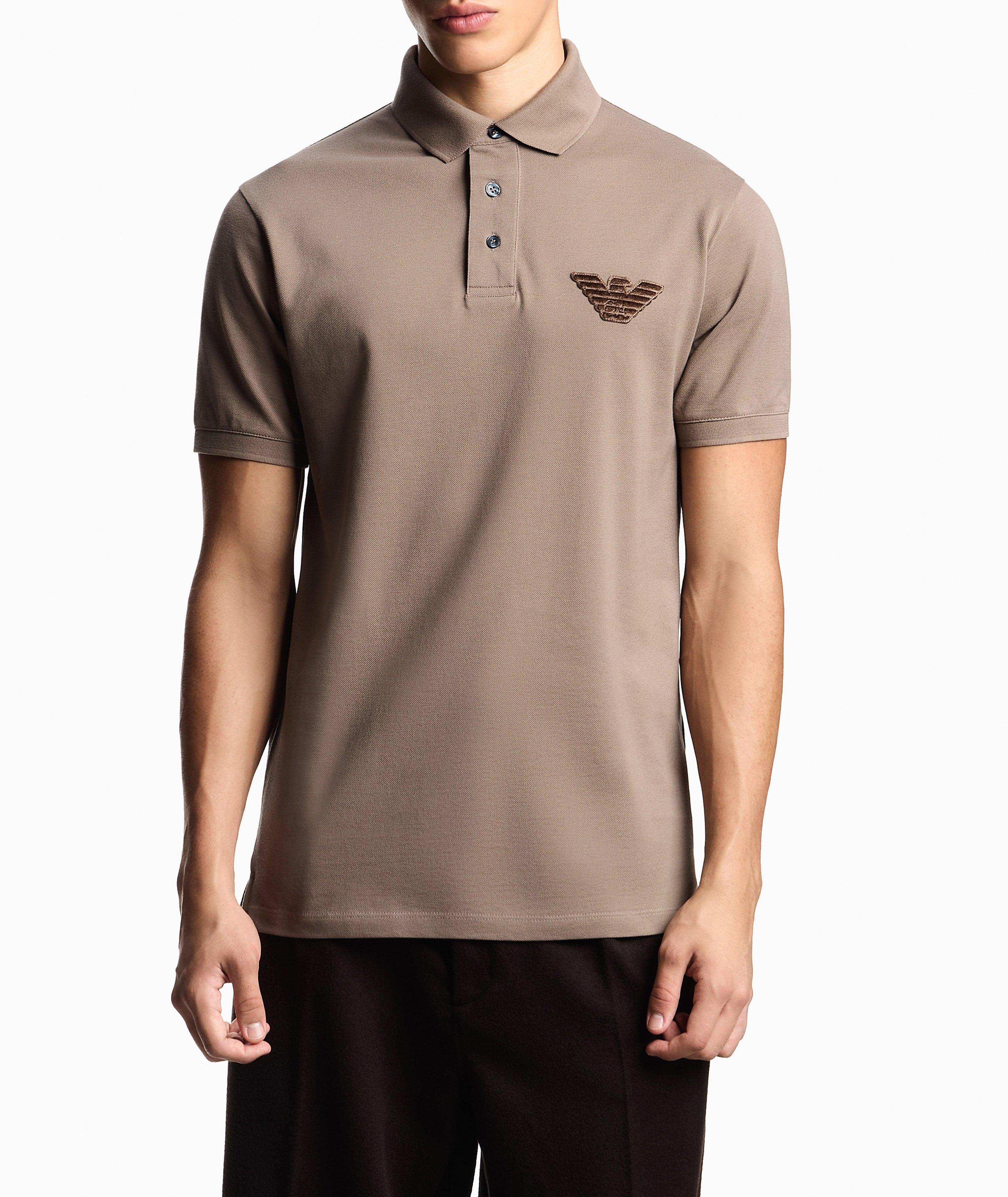 Polo en piqué de coton à aigle brodé image 1