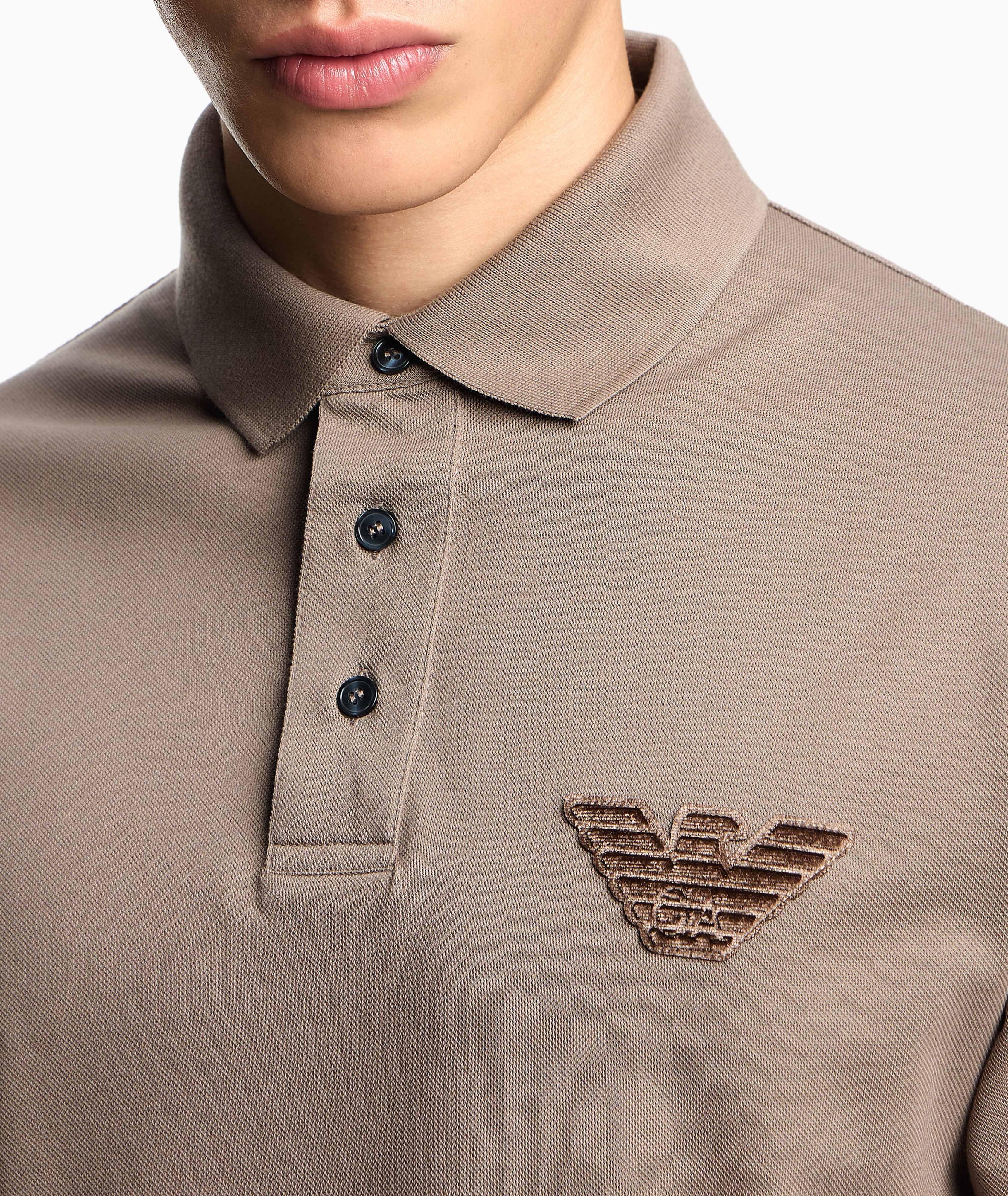 Polo en piqué de coton à aigle brodé image 3