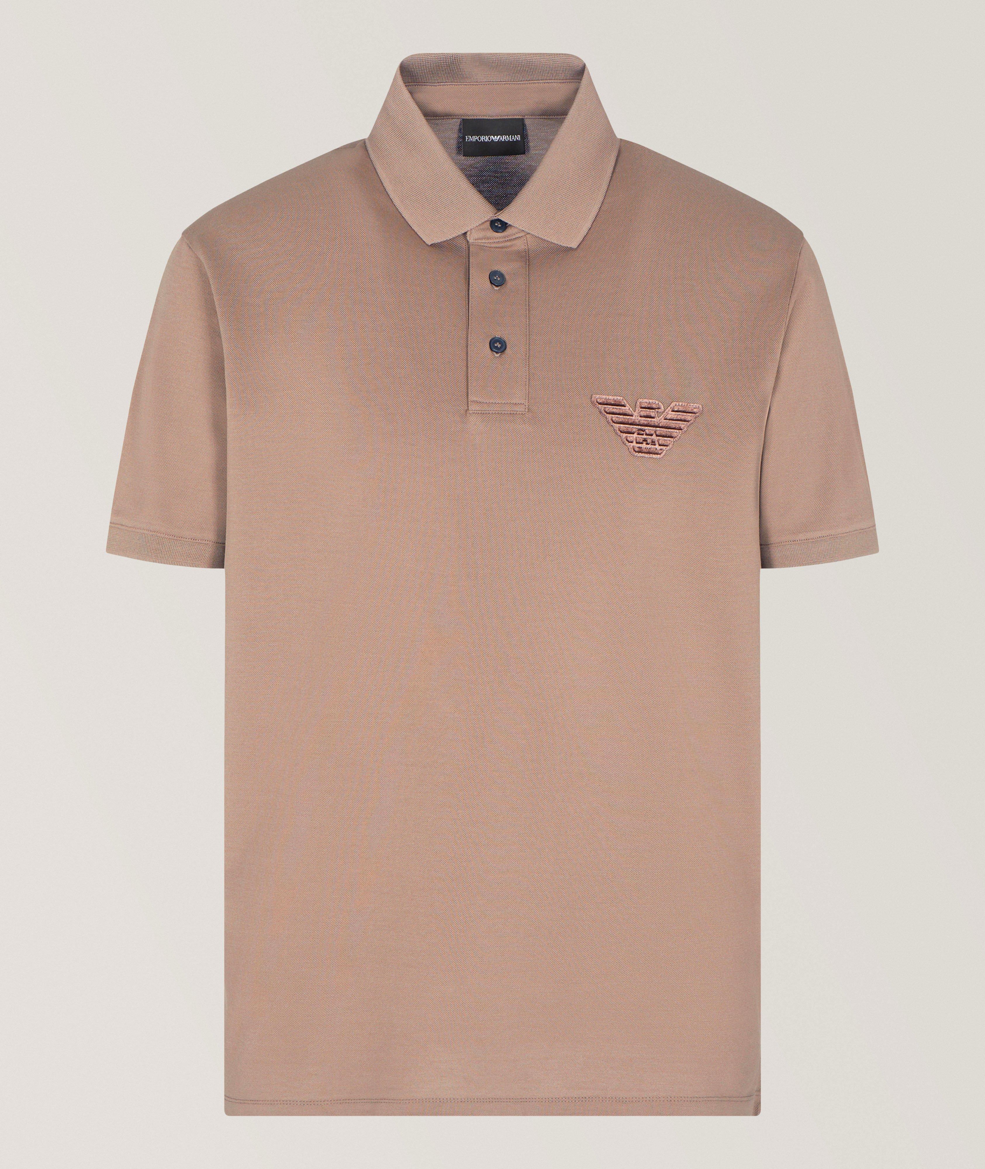 Polo en piqué de coton à aigle brodé image 0