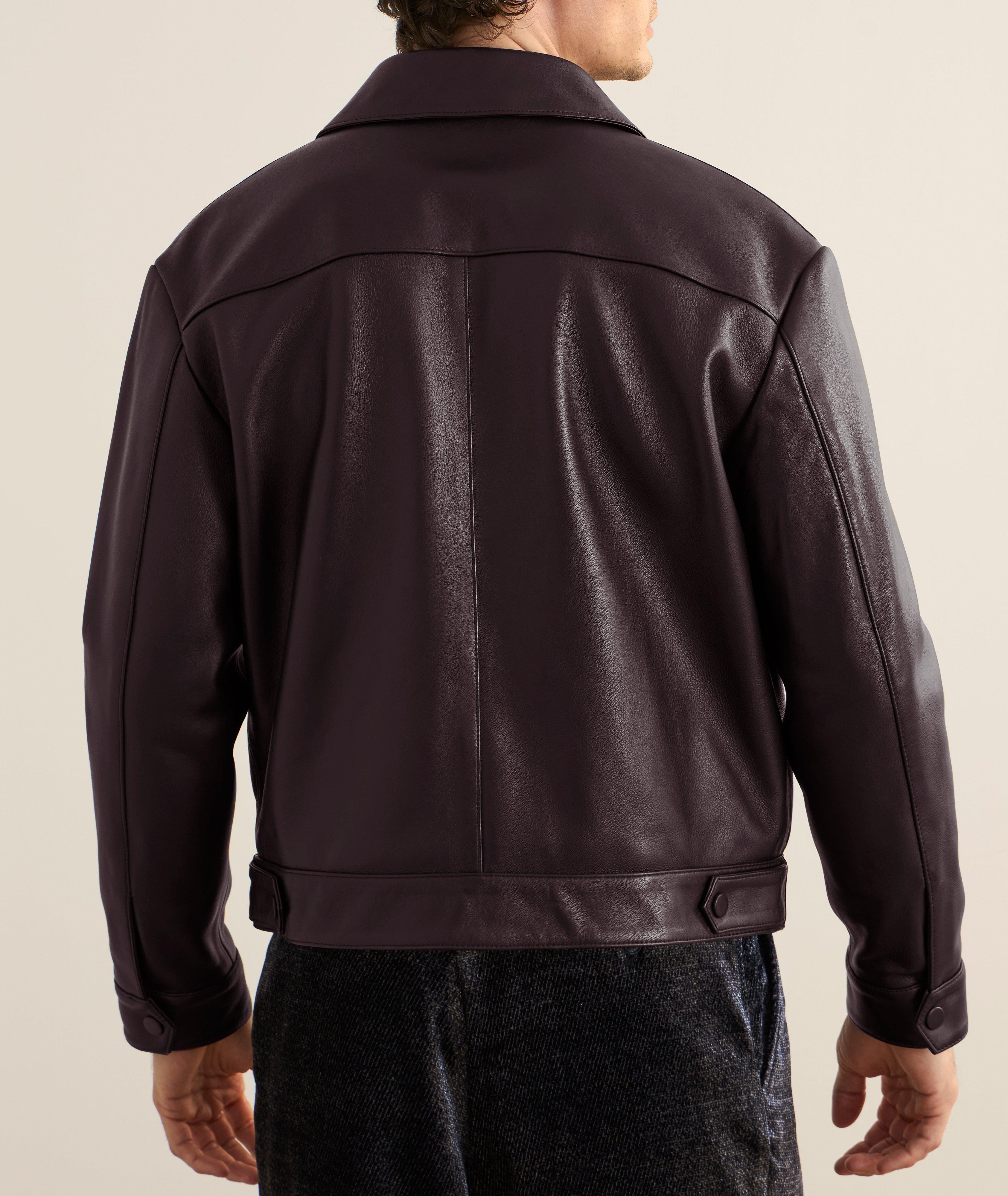 Blouson en cuir nappa plongé d’agneau image 2