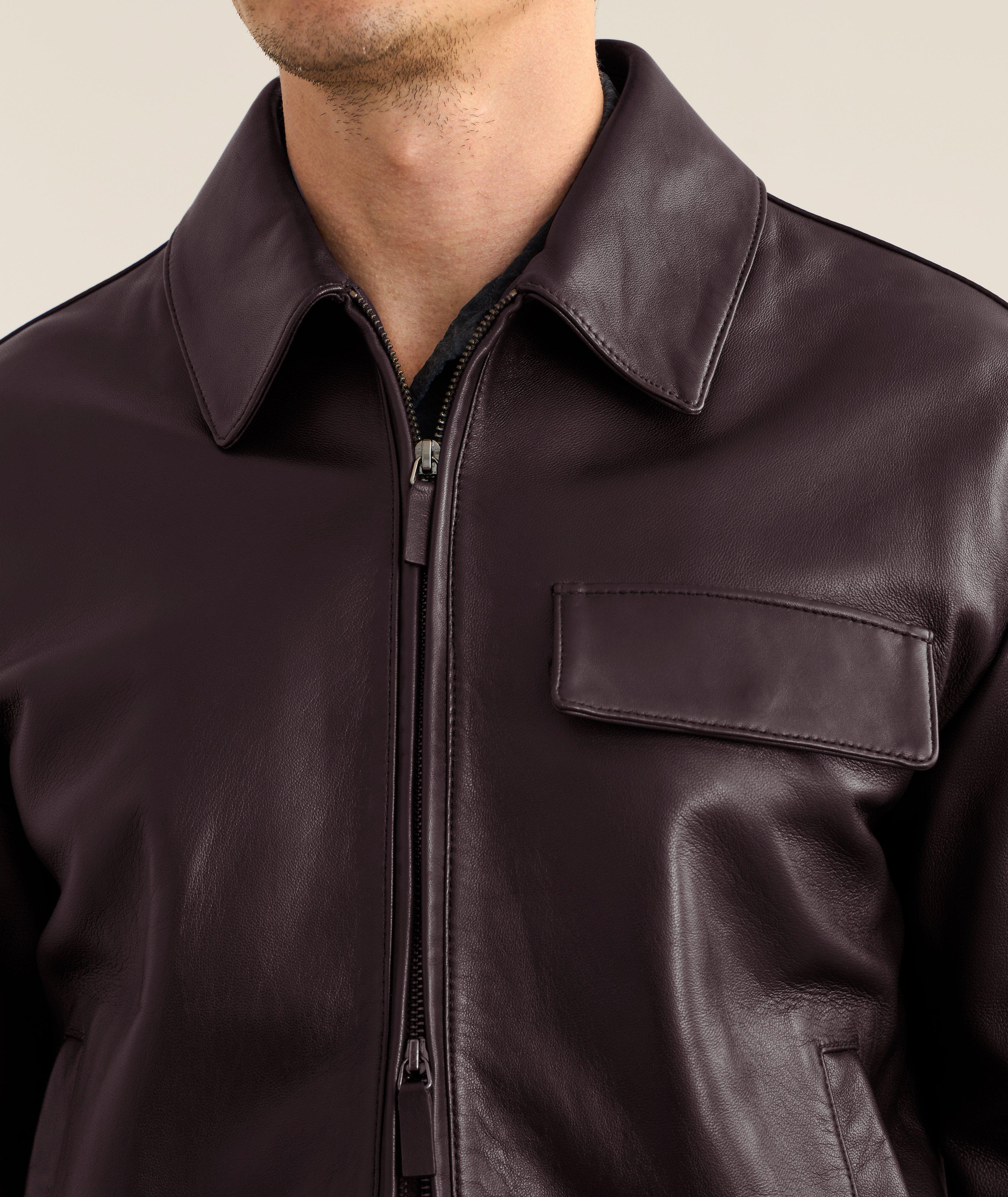Blouson en cuir nappa plongé d’agneau image 3