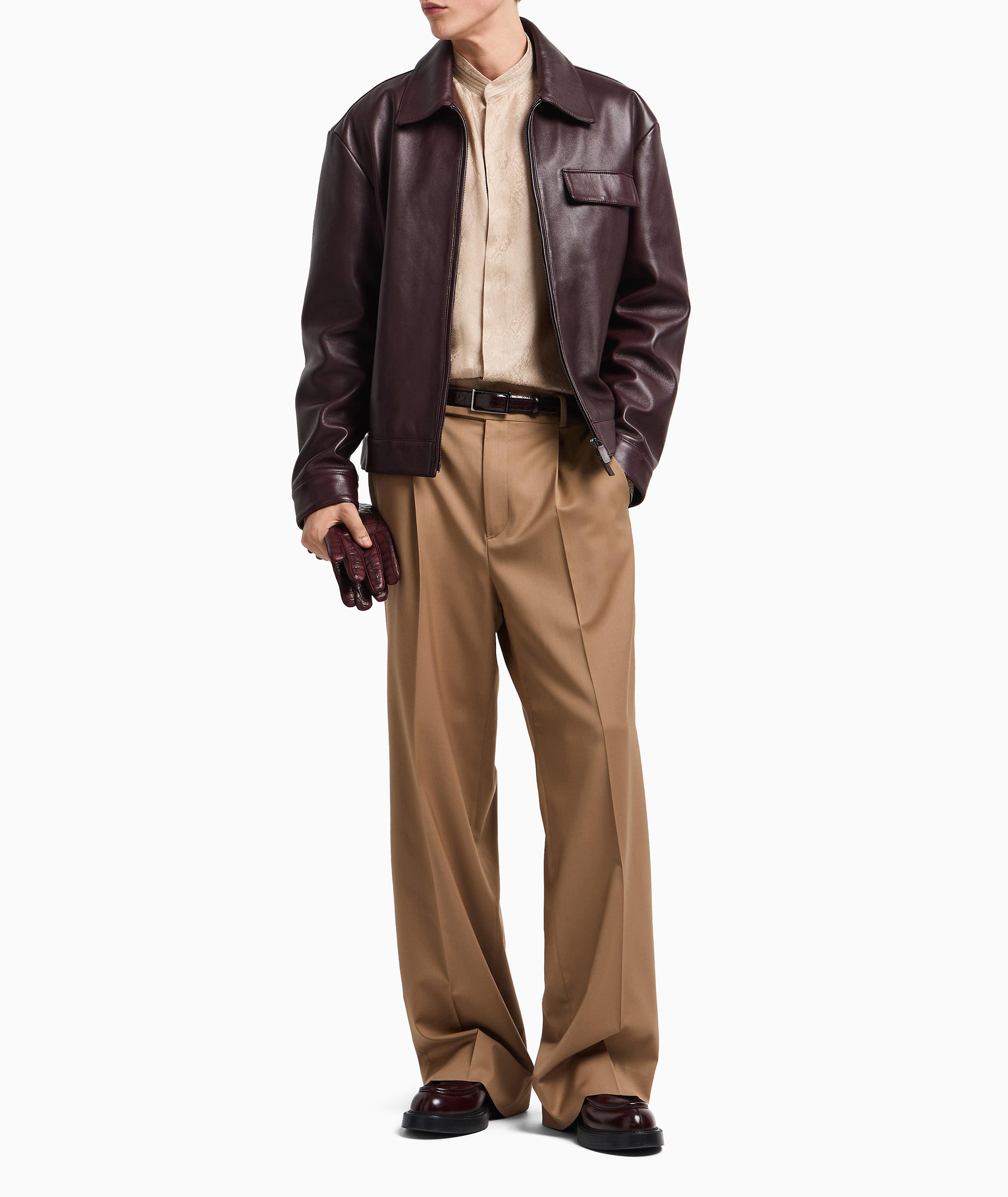 Blouson en cuir nappa plongé d’agneau image 4