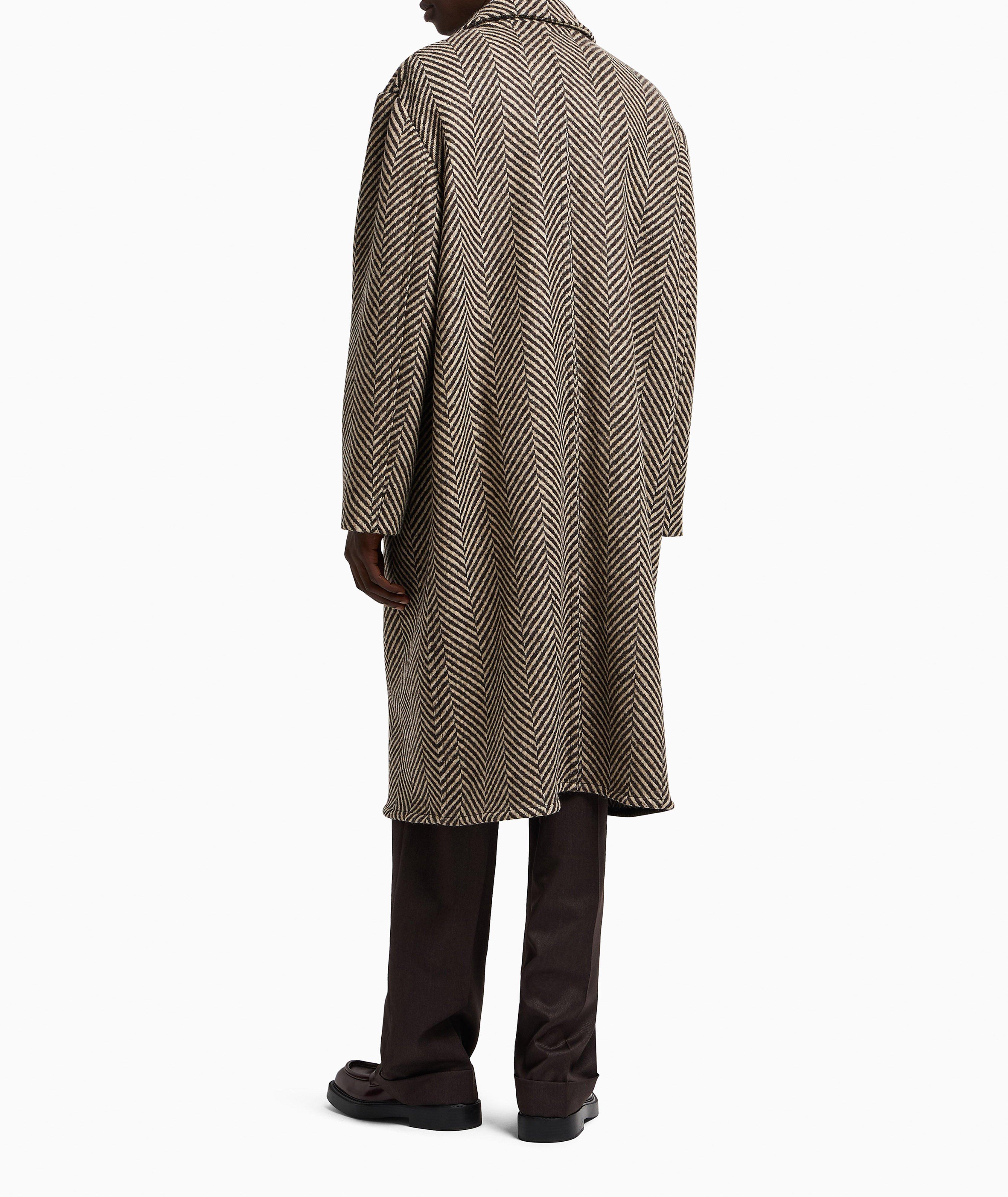 Single-Breasted Herringbone Wool Tweed Coat image 2