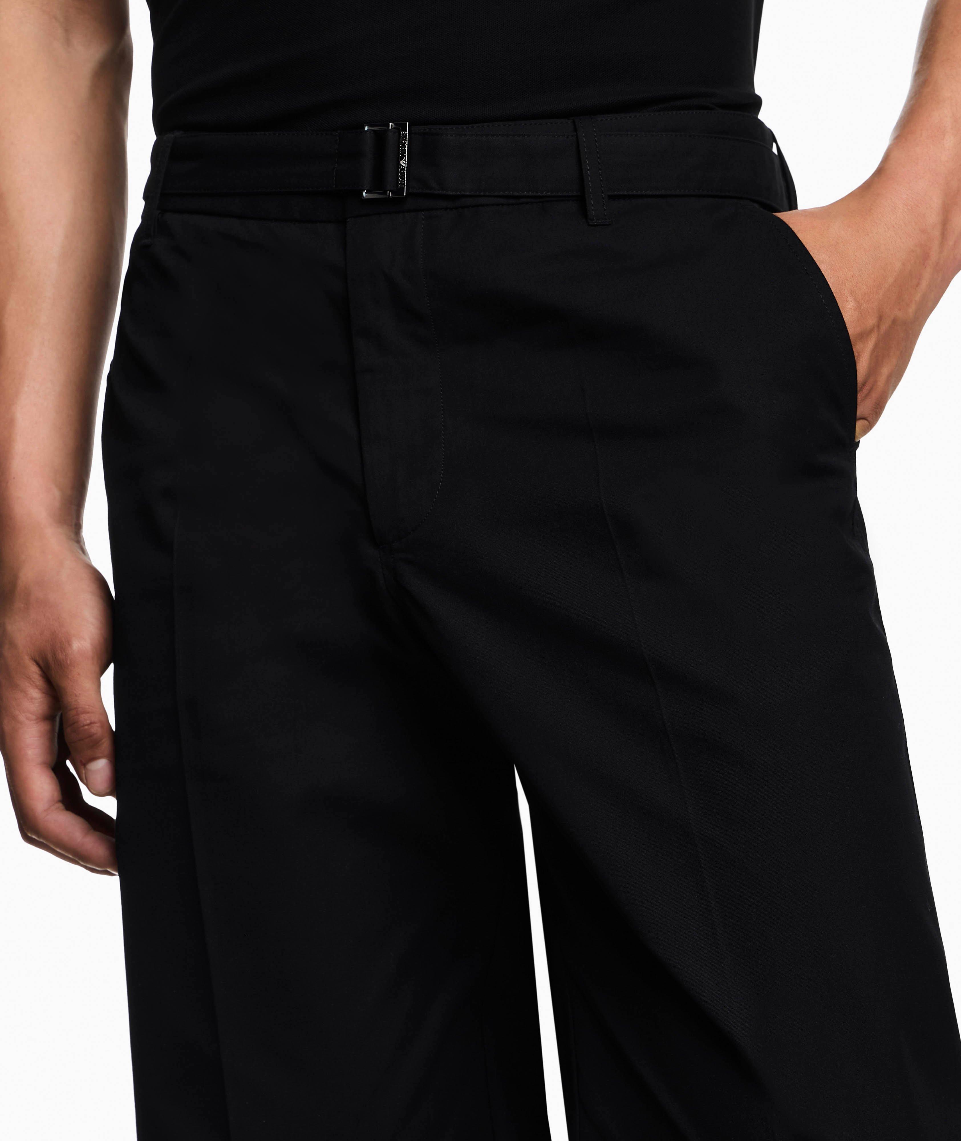Pantalon habillé ceinturé en coton et en soie image 3
