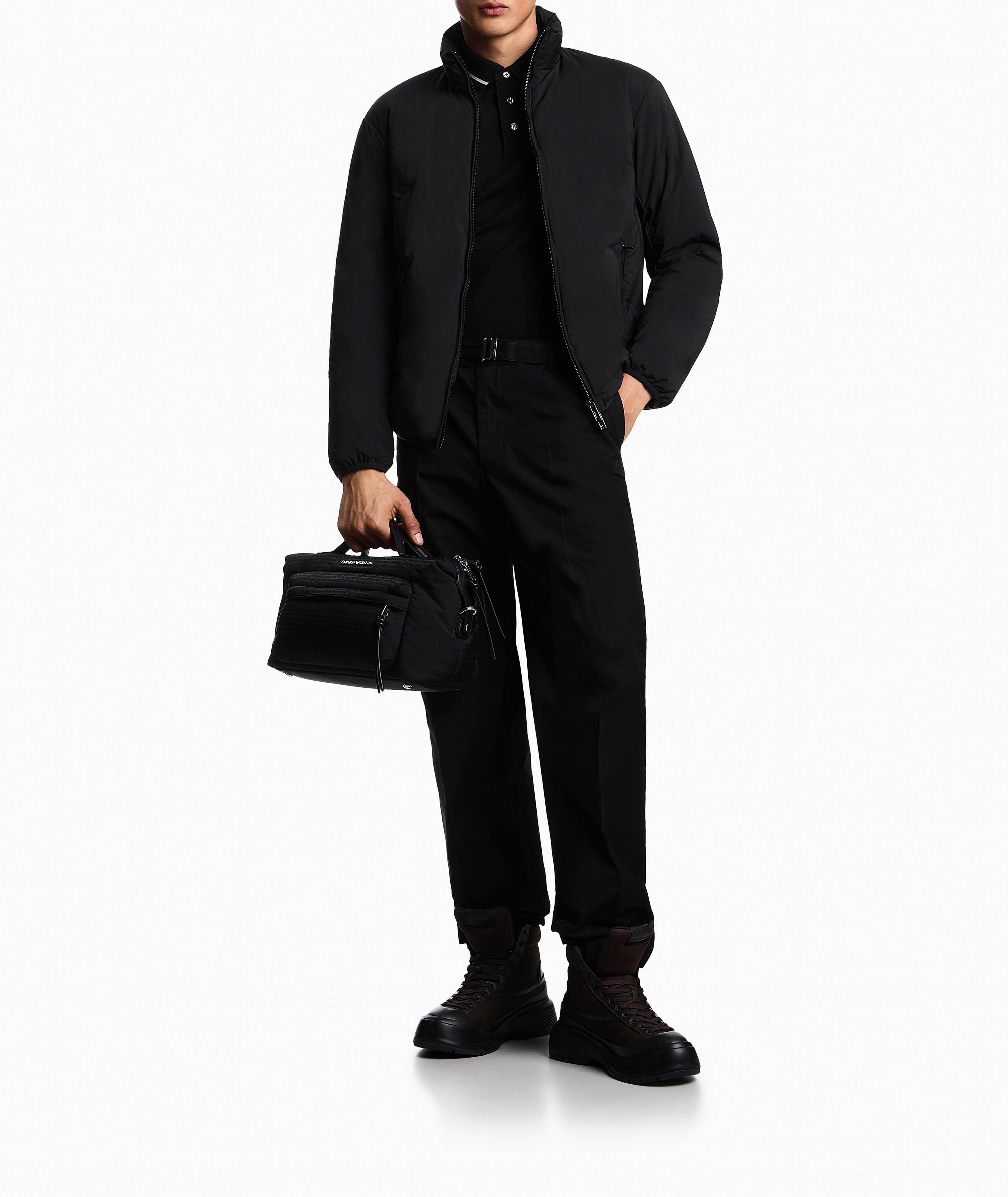 Pantalon habillé ceinturé en coton et en soie image 4