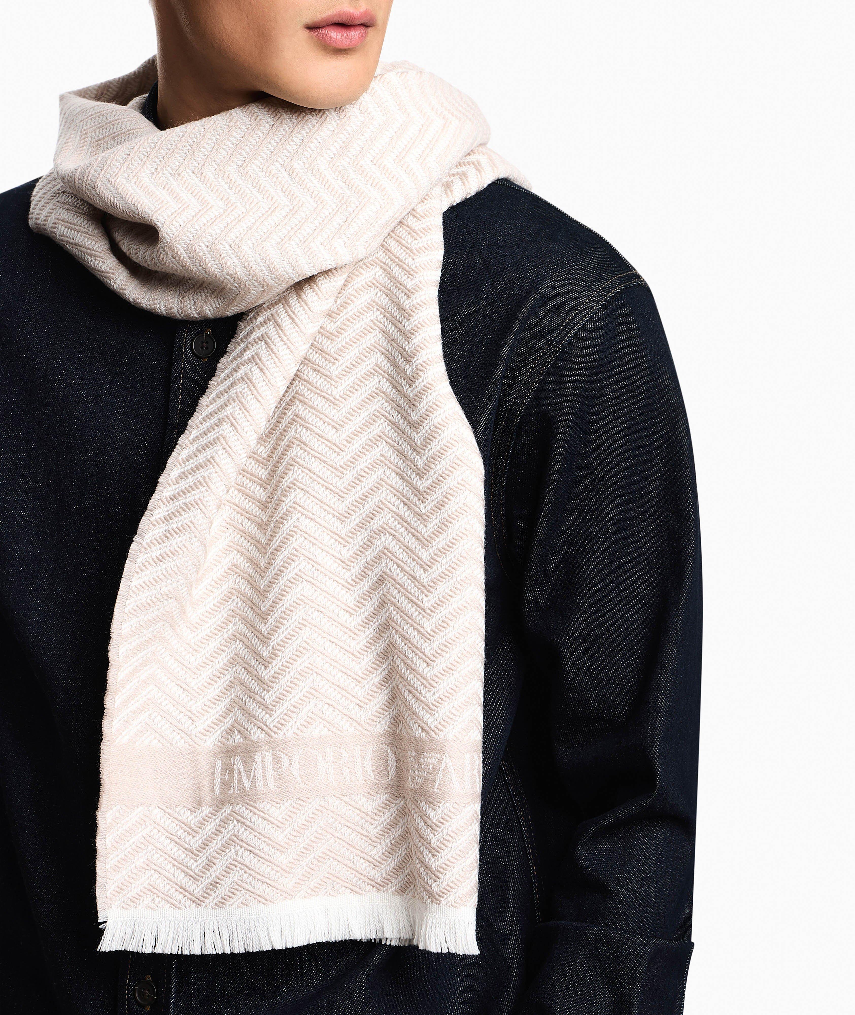 Jacquard Chevron Wool Scarf image 2