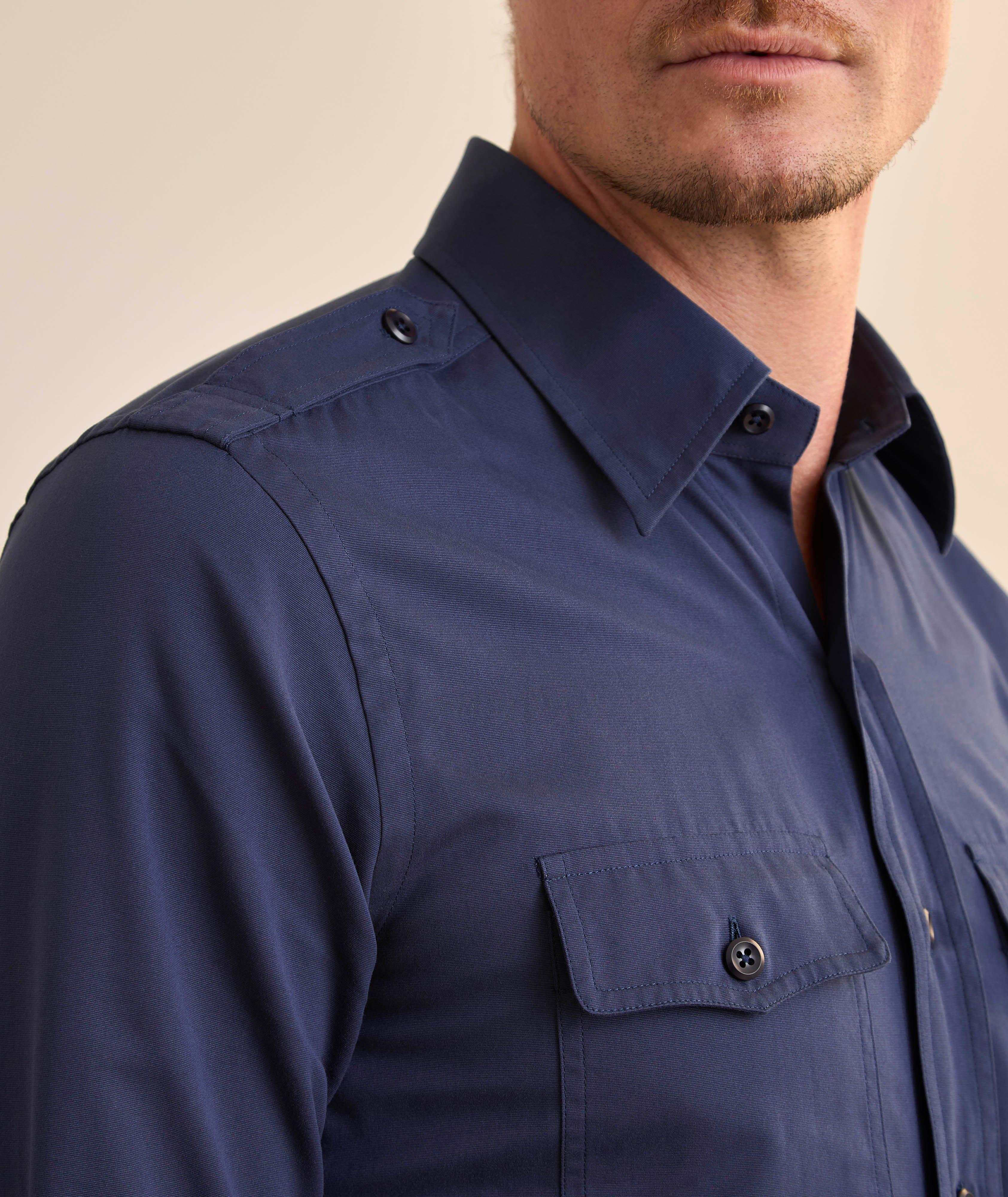 Cotton-Silk Faille Military Shirt image 3