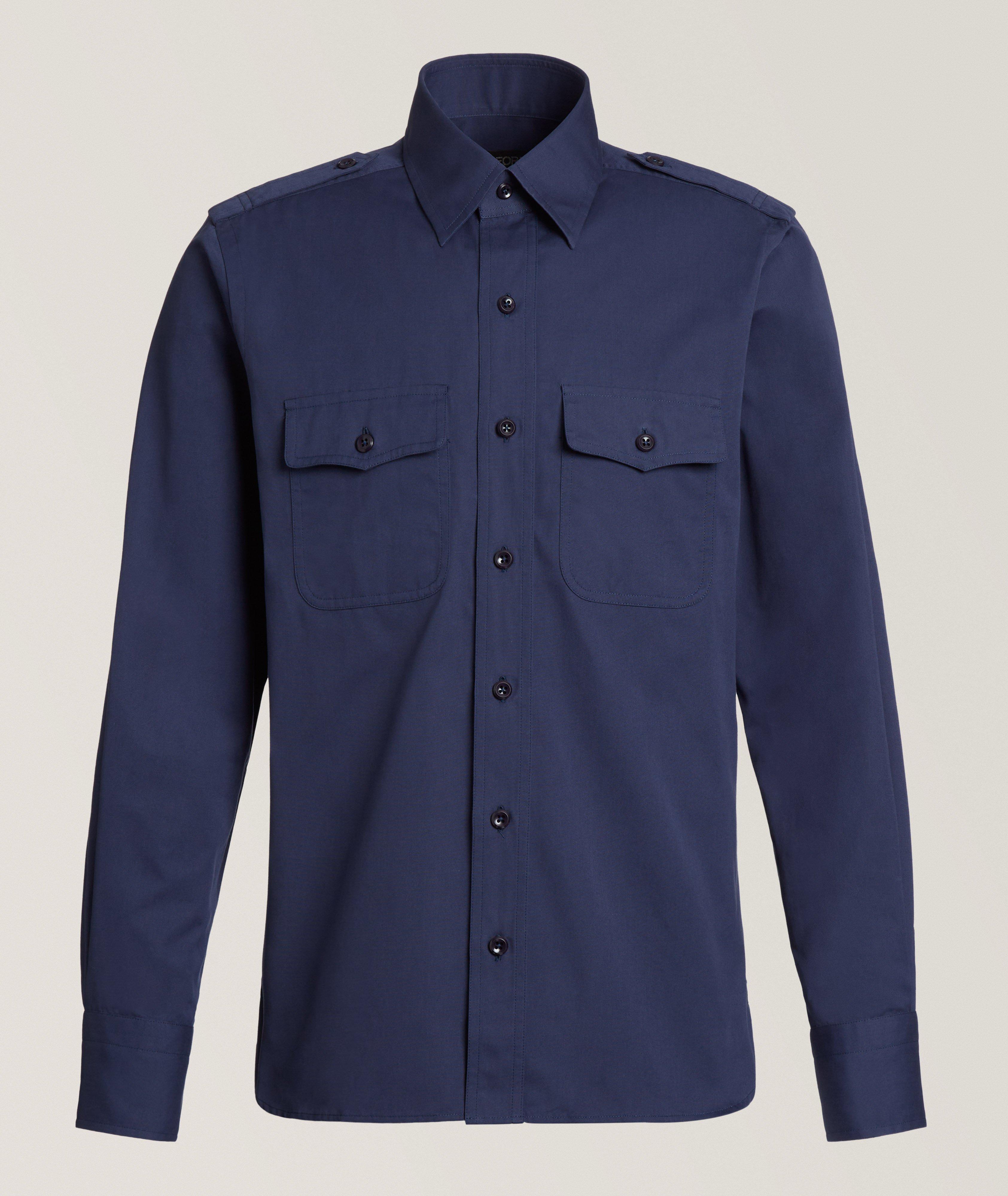 Cotton-Silk Faille Military Shirt image 0