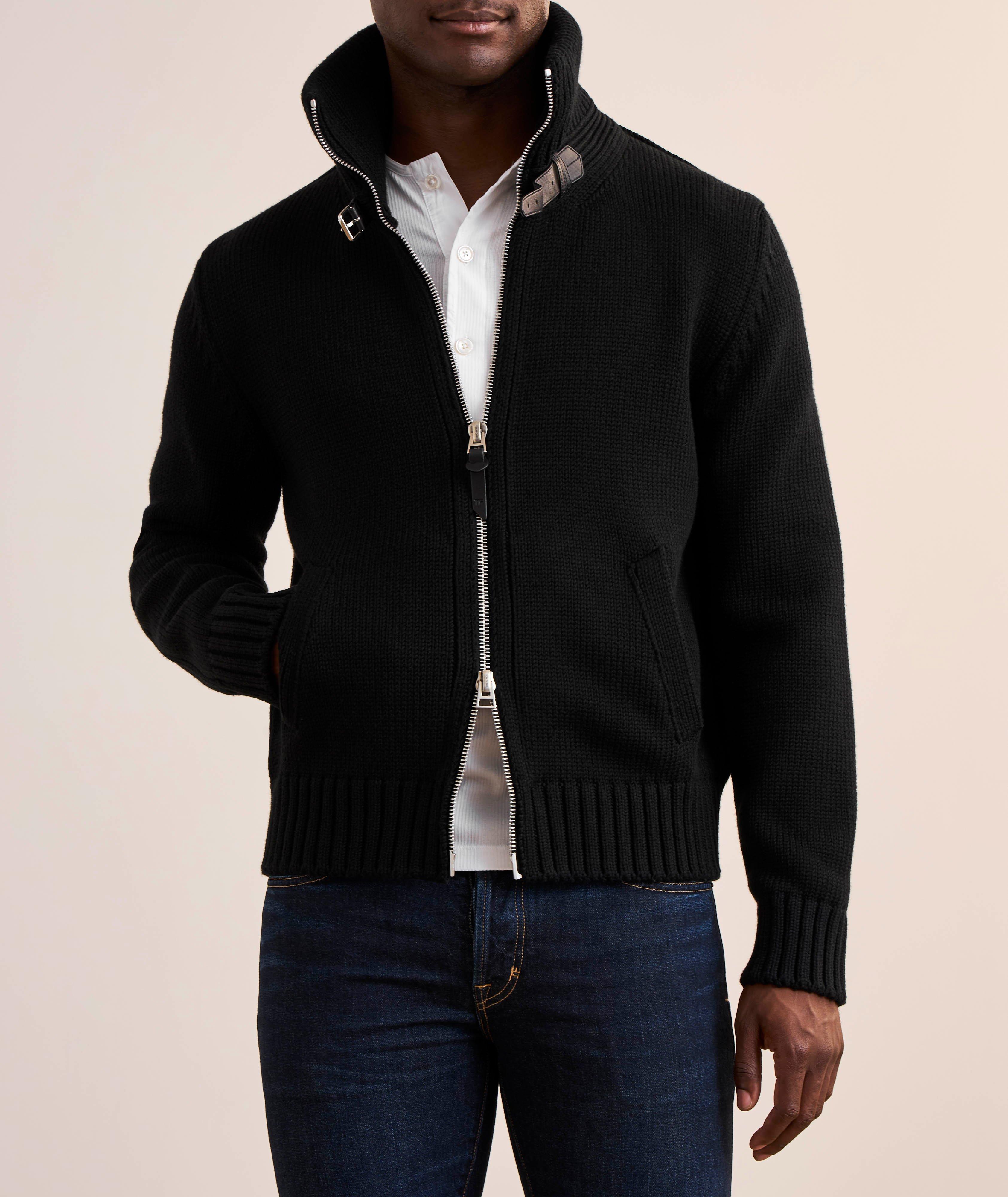 Merino Wool Zipper Cardigan  image 1