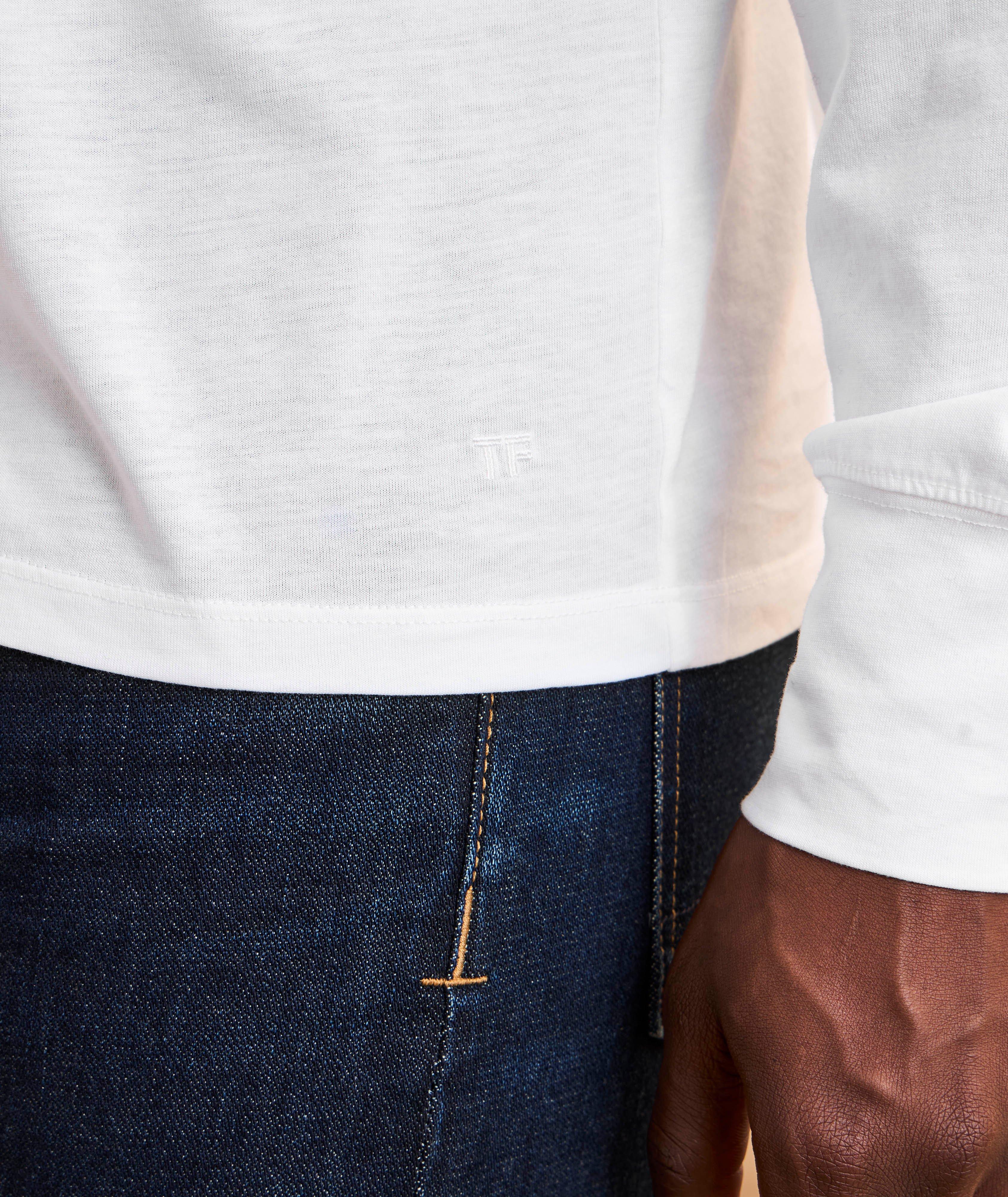 Lyocell-Cotton Crewneck T-Shirt  image 3