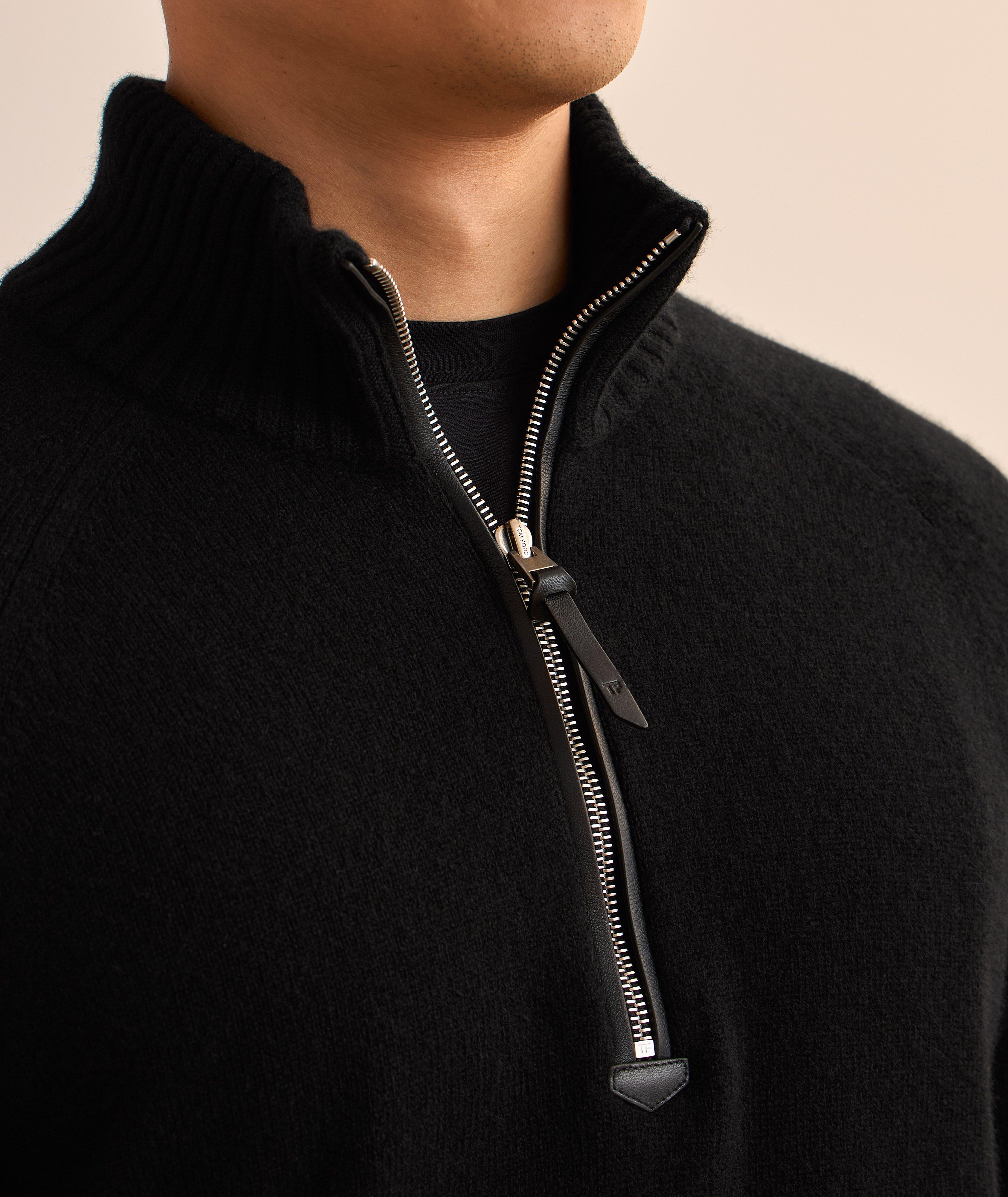 Pull en laine et en cachemire à demi-glissière image 4