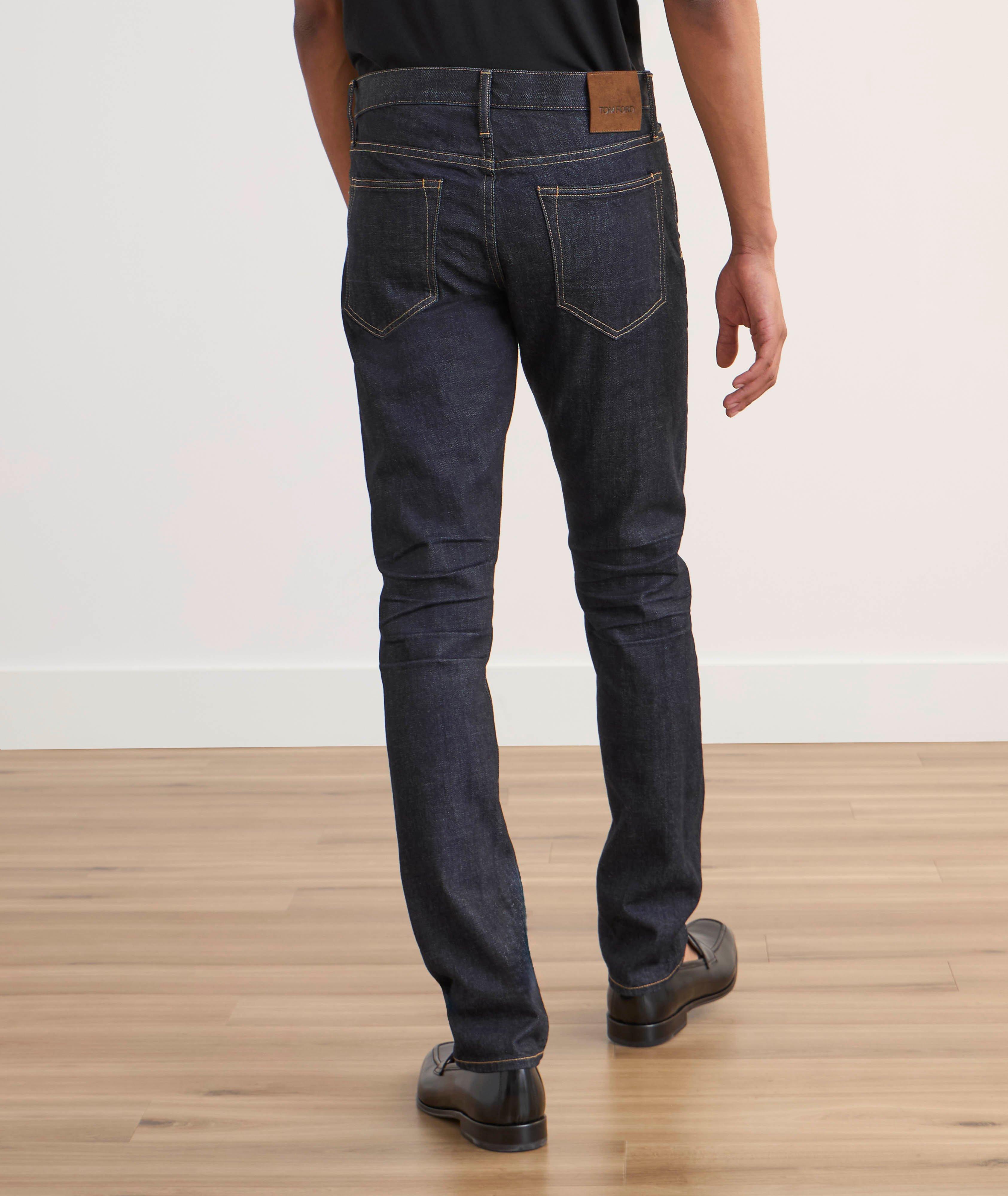 Jean en denim liséré de coupe amincie image 2