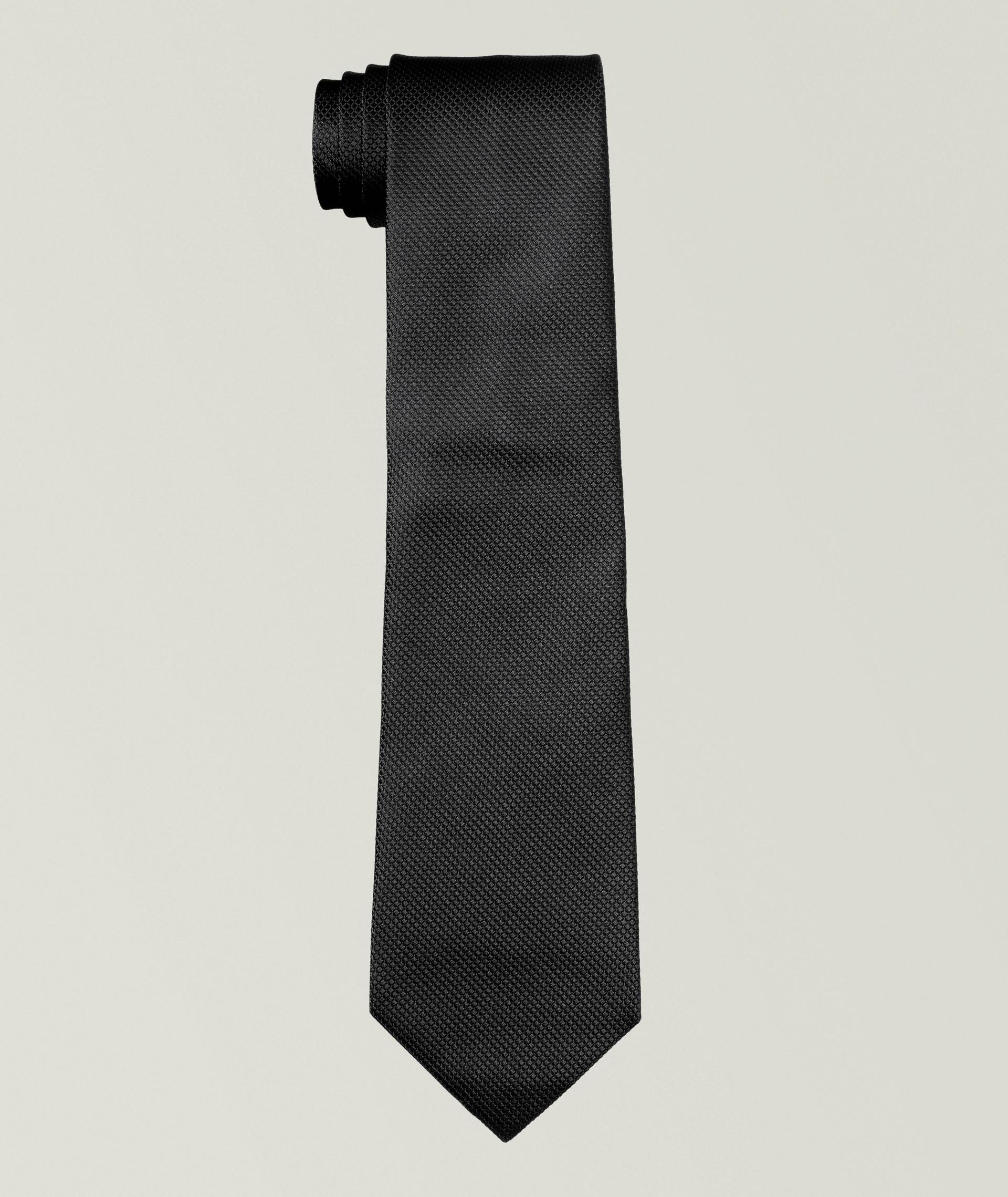 Solid Natte Woven Silk Tie  image 0