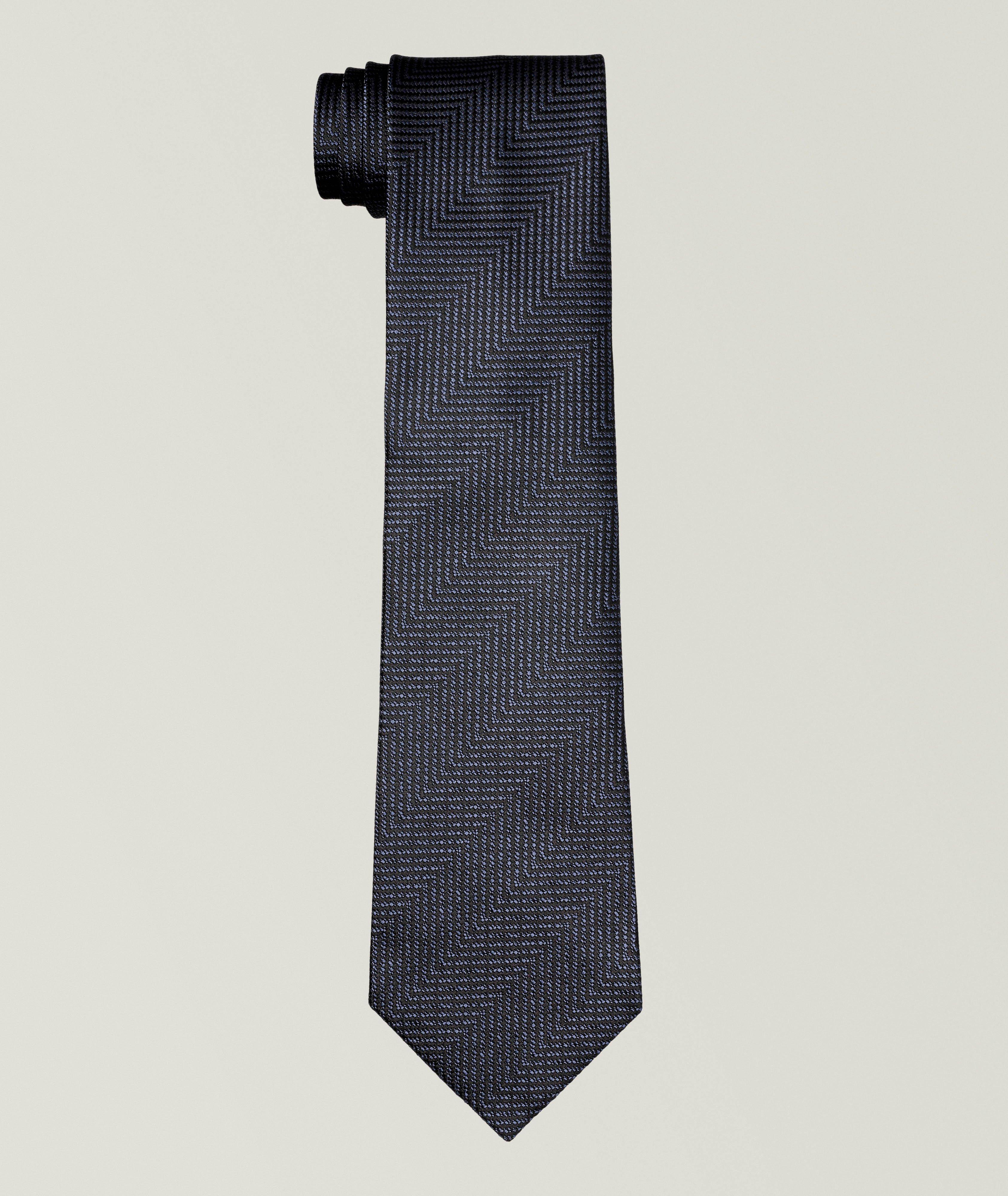 Mouline Herringbone Silk Tie  image 0