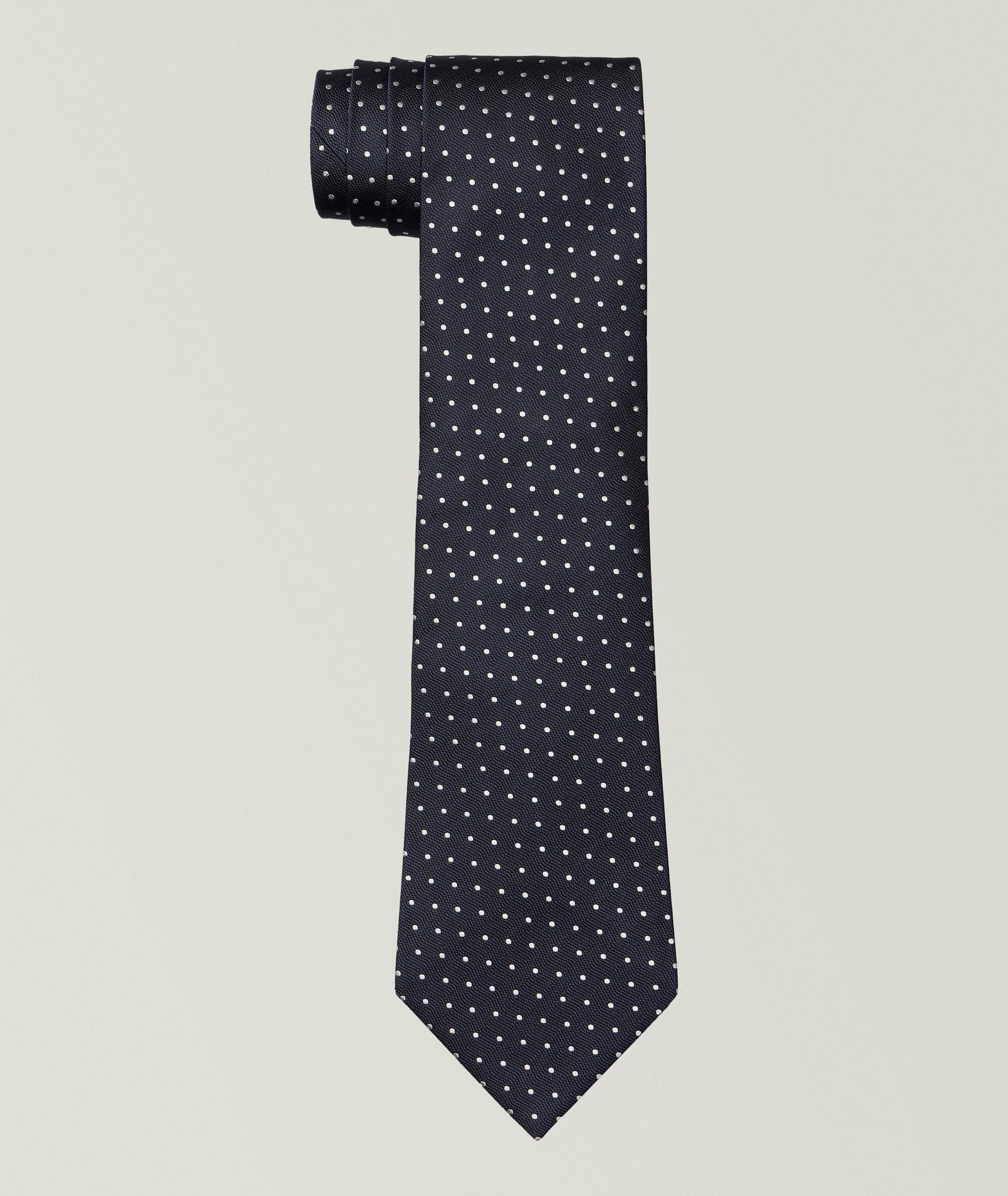 Woven Micro-Dot Silk Tie image 0