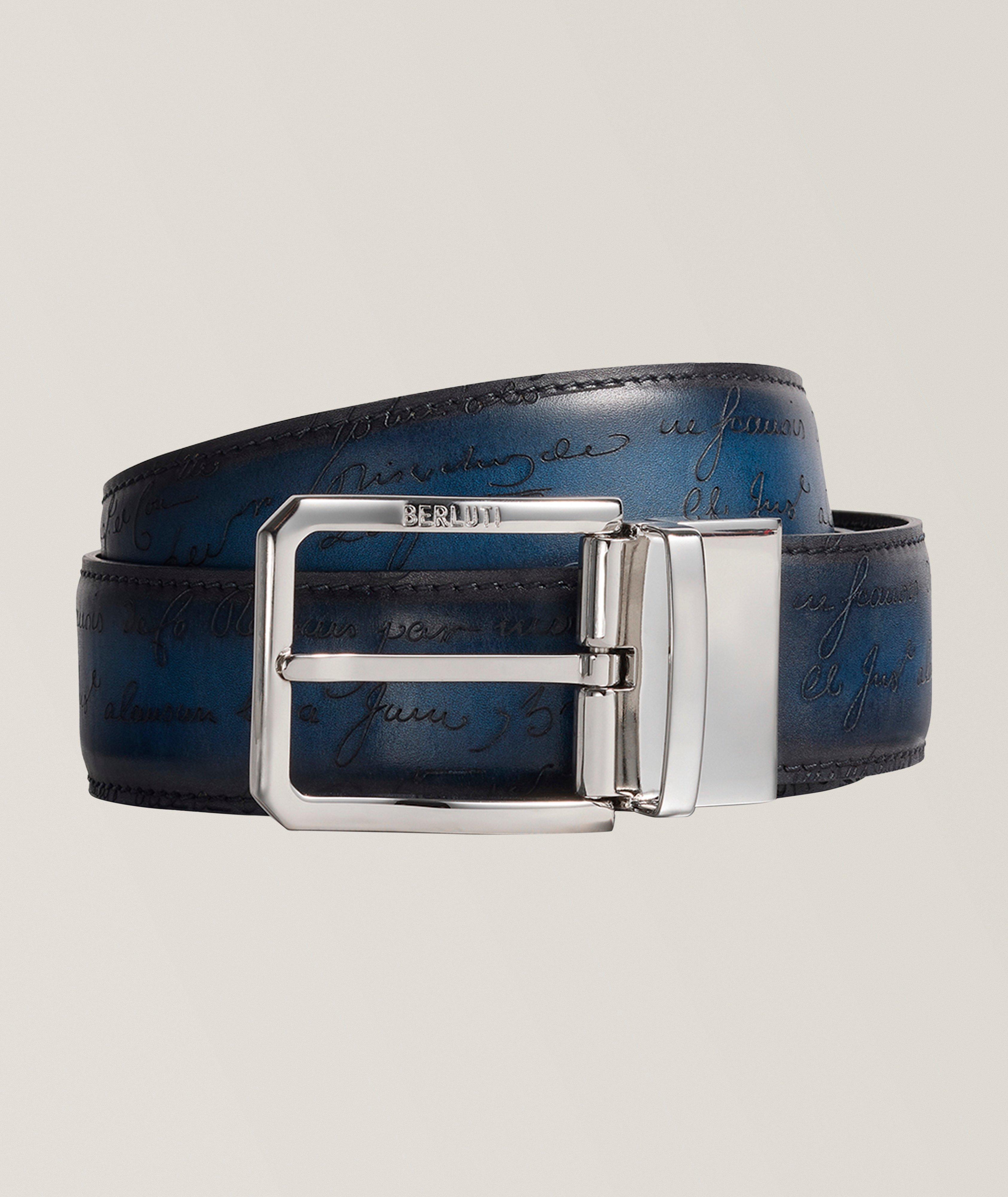 Reversible Scritto Leather Belt image 0