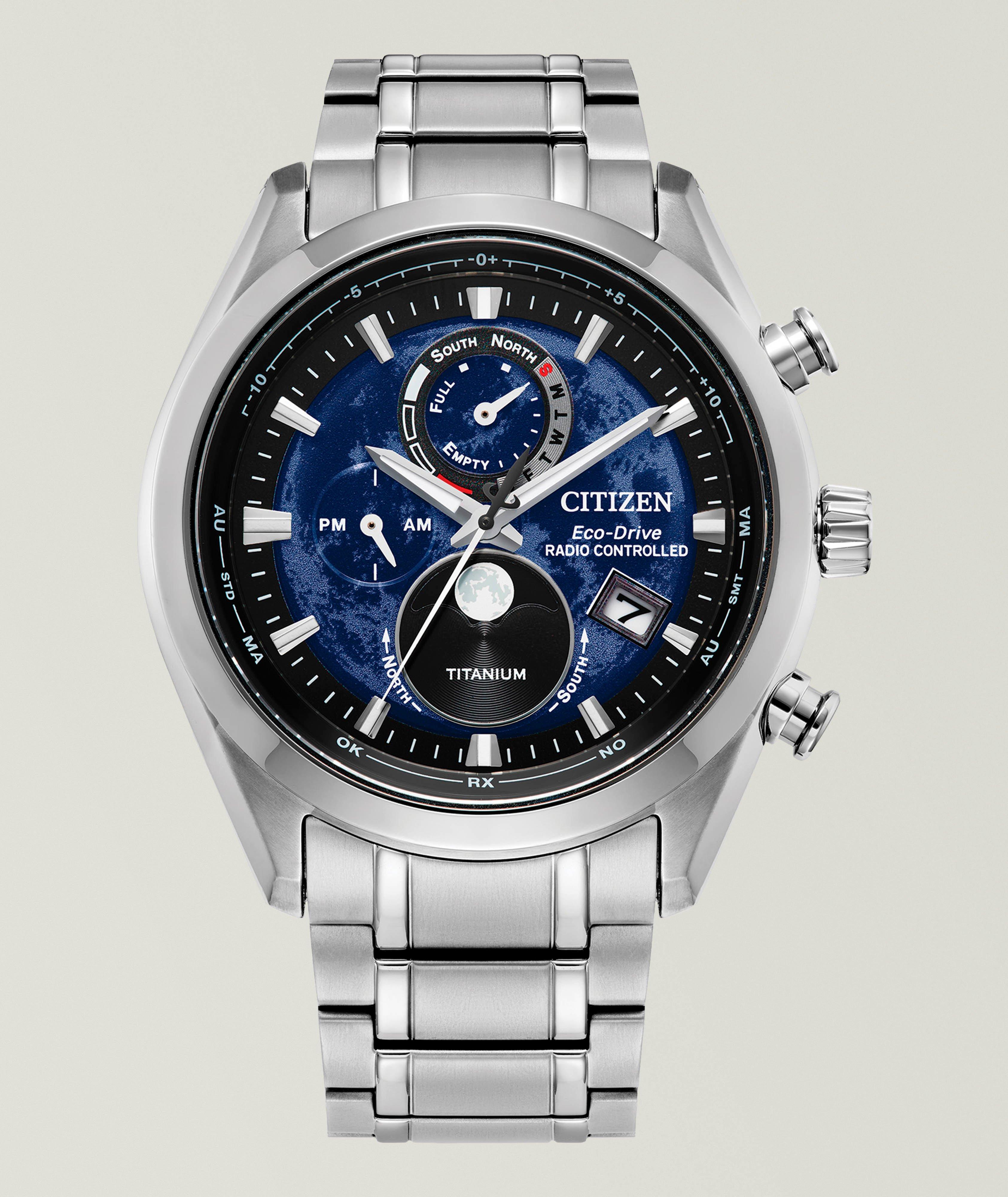 Montre Tsuki-yomi solaire avec bracelet en titane image 0