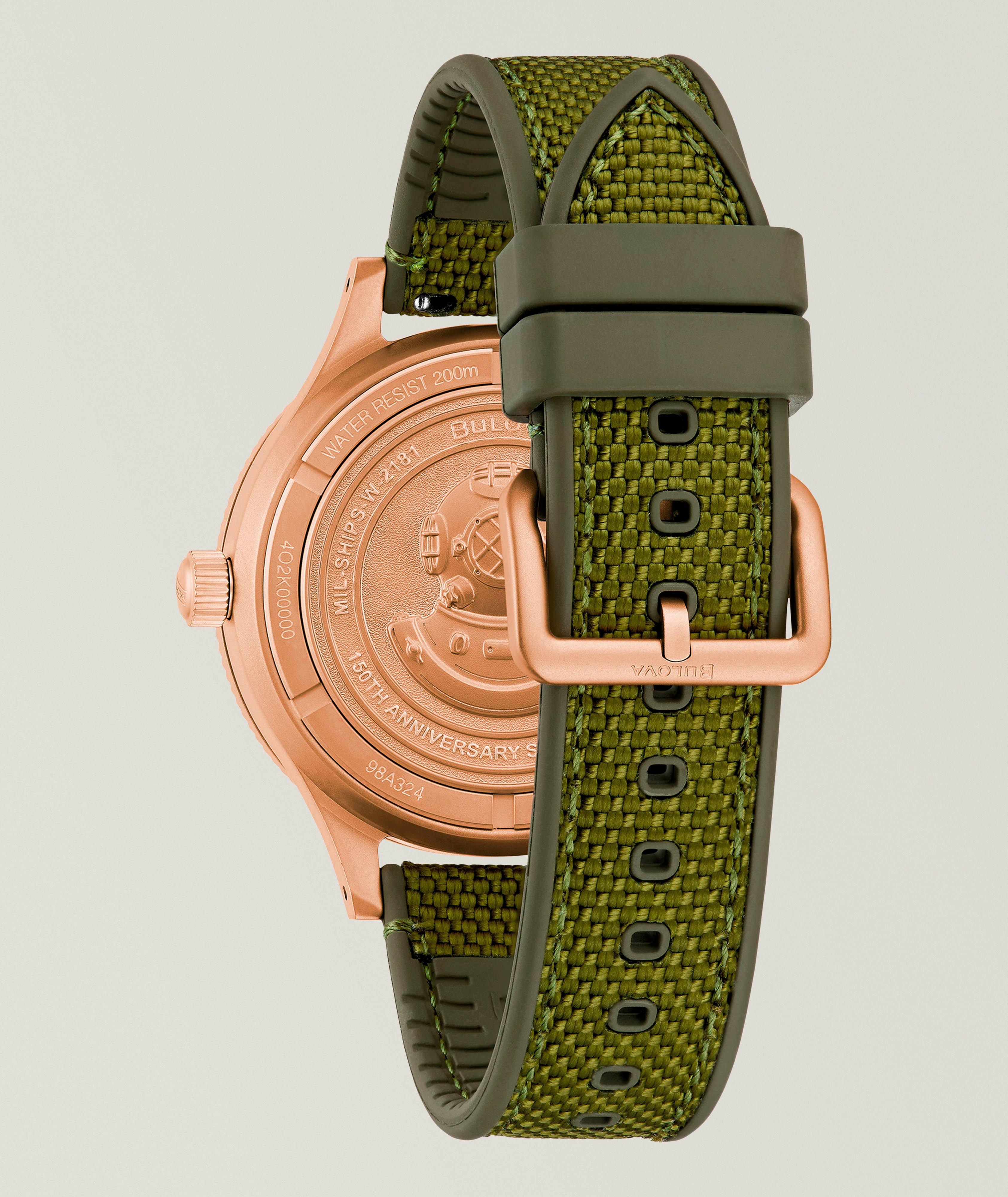 Montre Mil-Ships en bronze CuSn8 et en tissu Cordura image 2