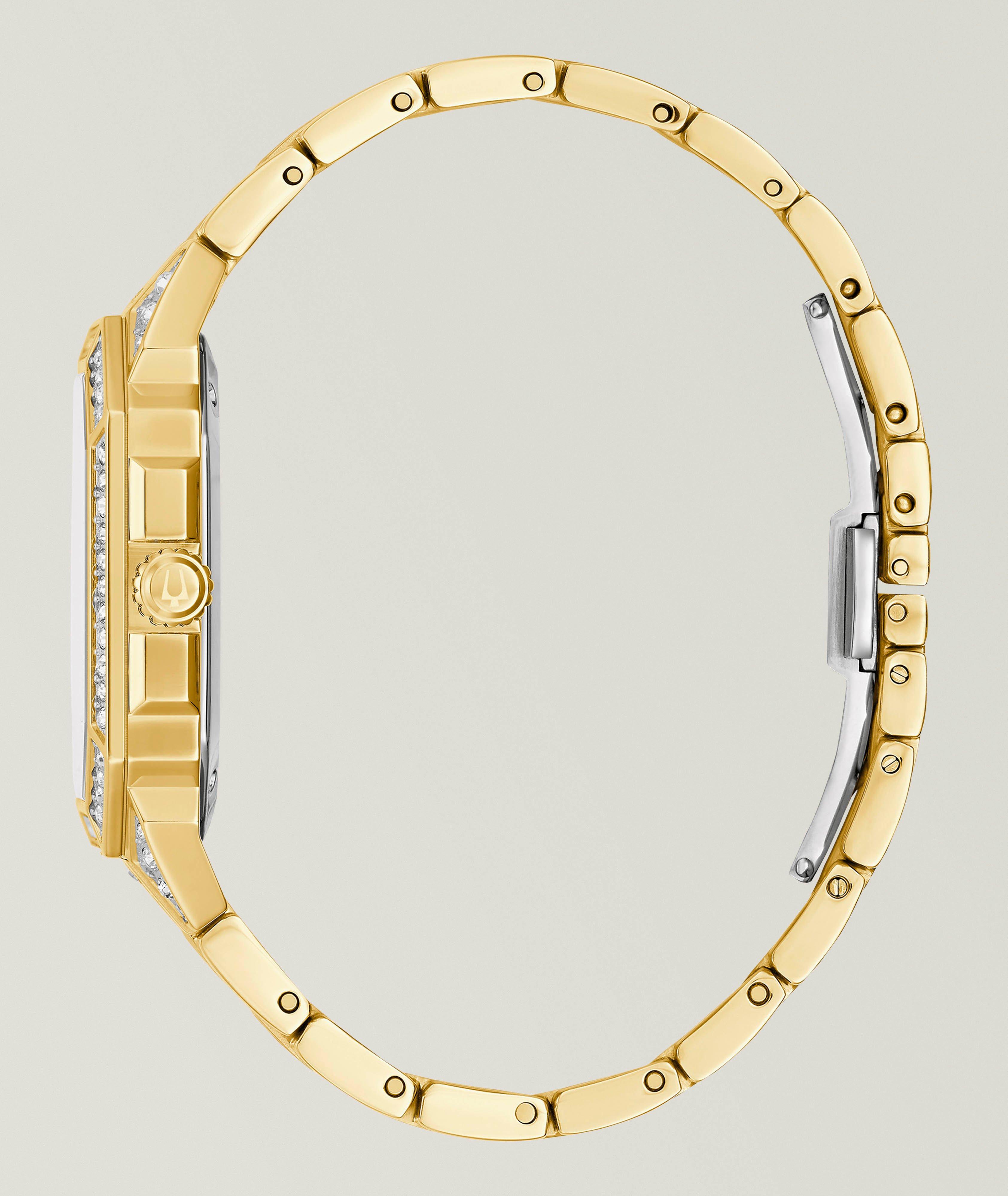 Montre en acier inoxydable à détails en cristal, collection Octava image 1