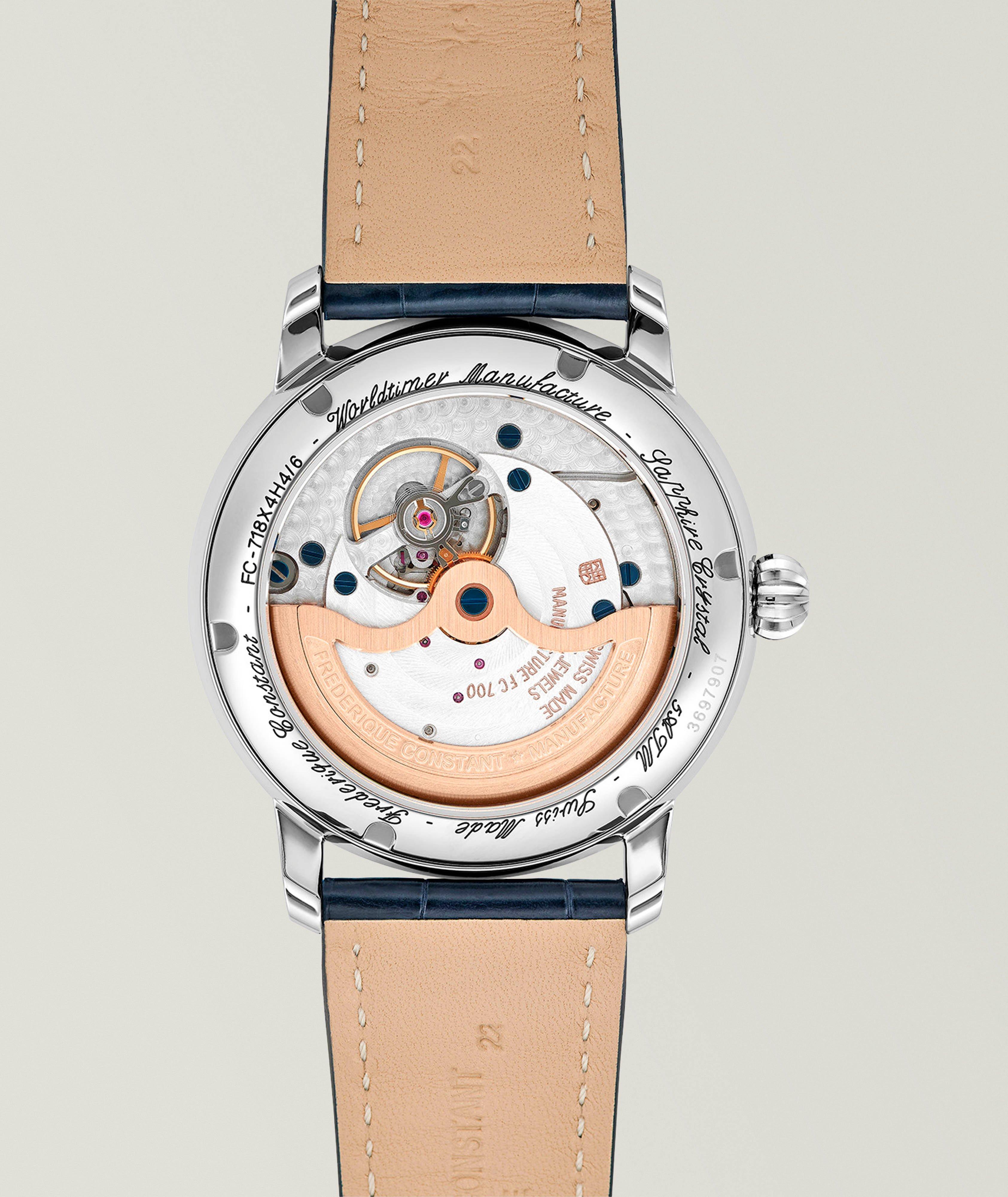 Montre Worldtimer avec bracelet en cuir, collection Manufacture image 2