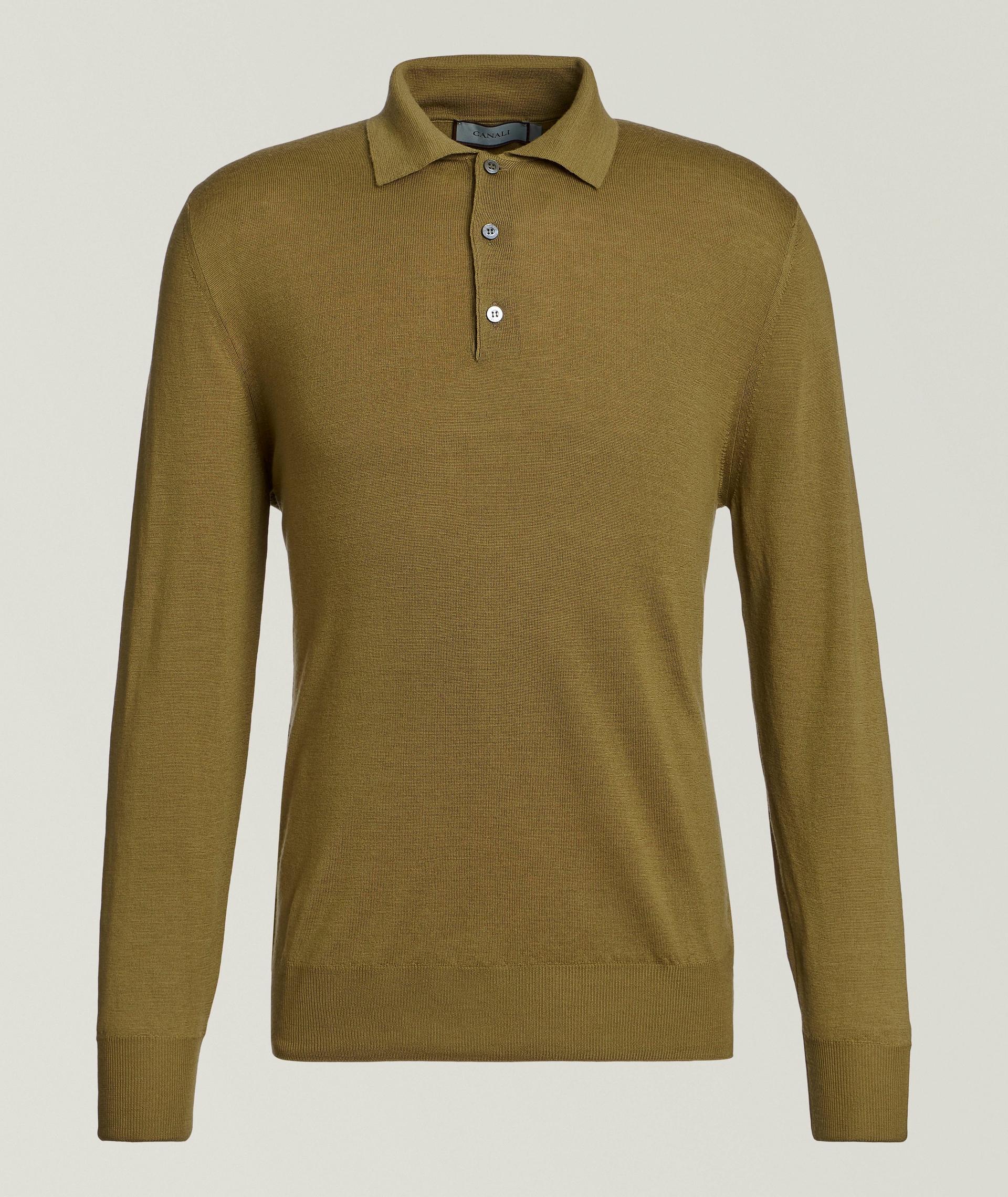 Merino Wool Long-Sleeve Polo image 0