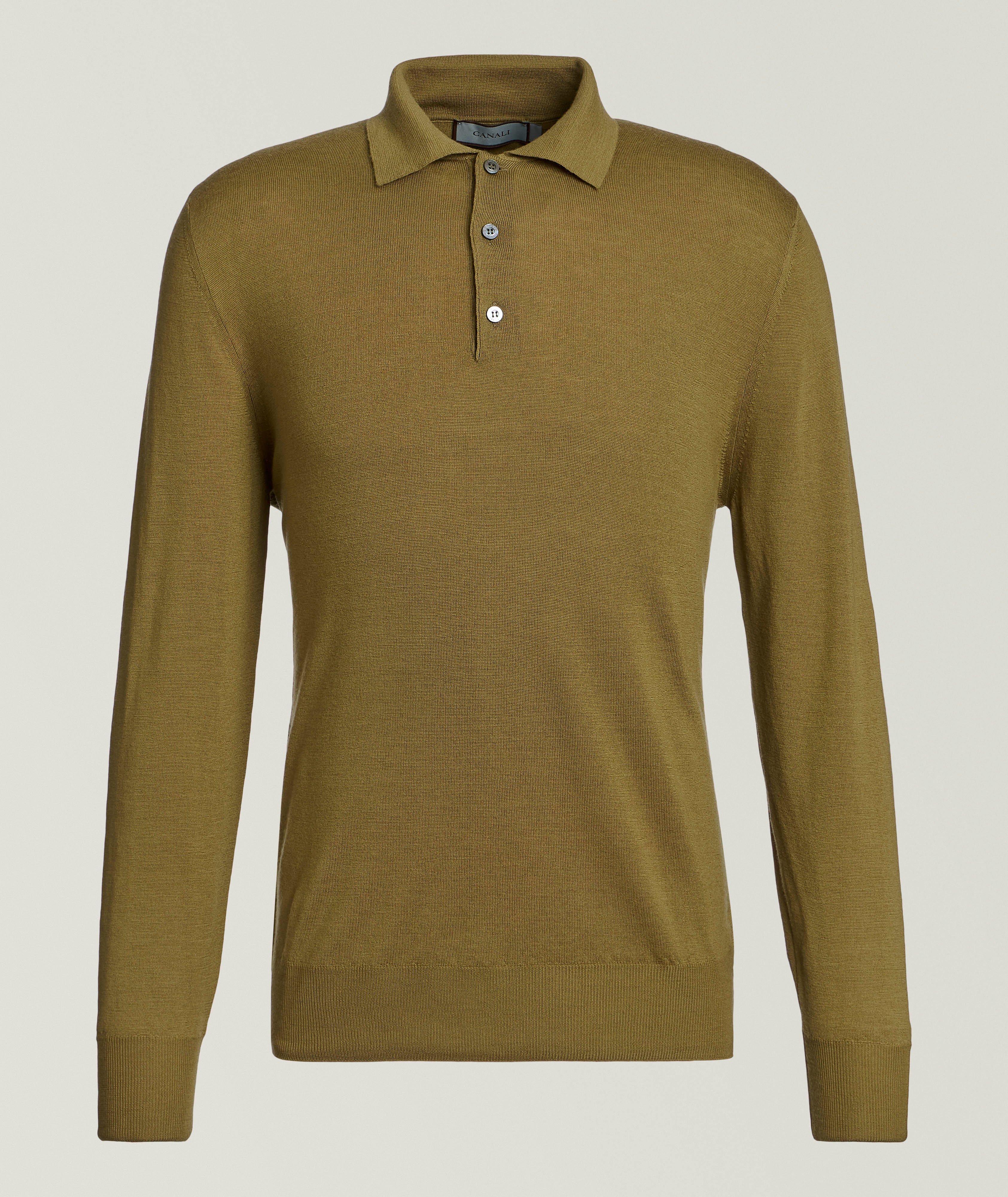 Merino Wool Long-Sleeve Polo image 0