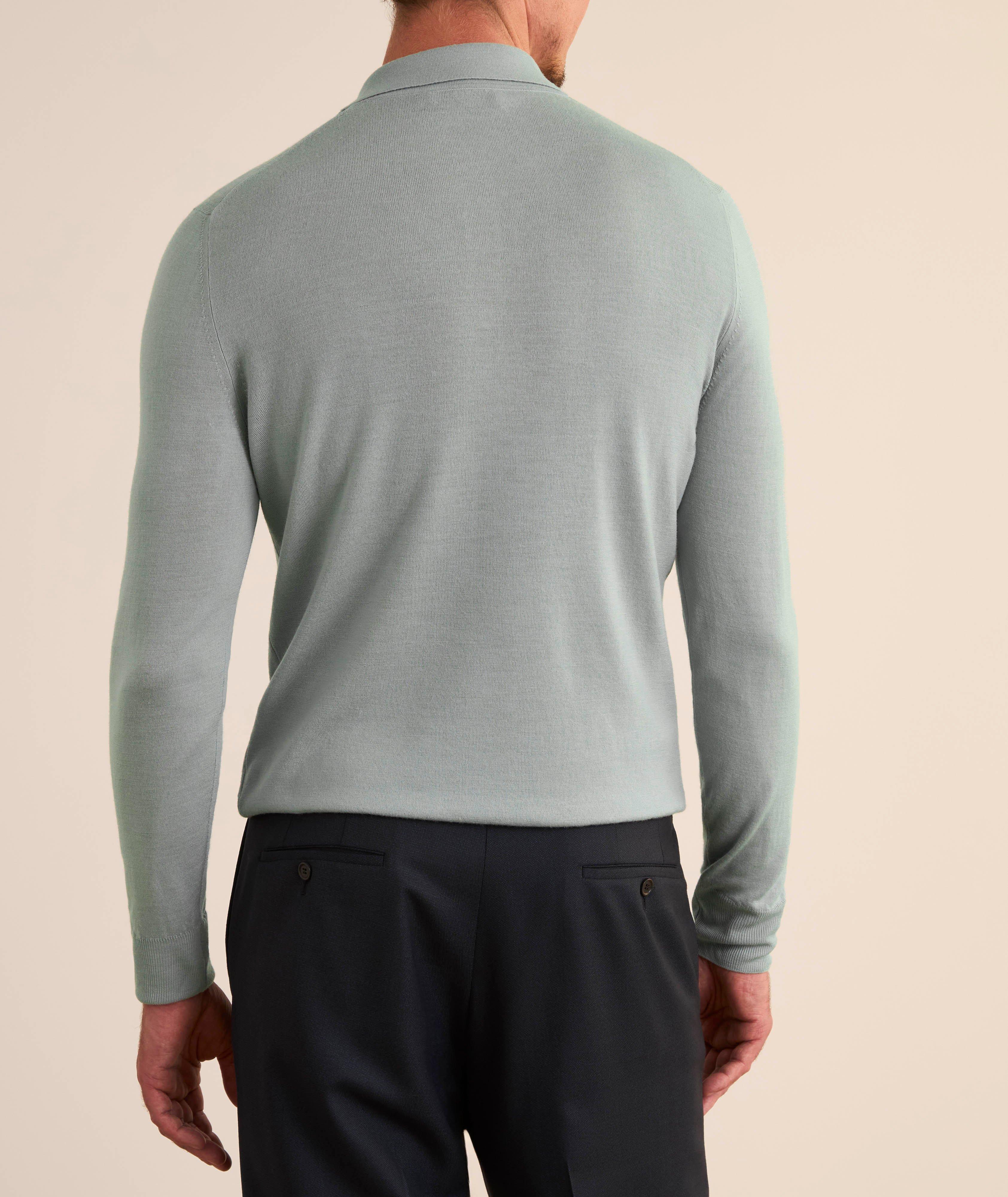 Merino Wool Long-Sleeve Polo image 2
