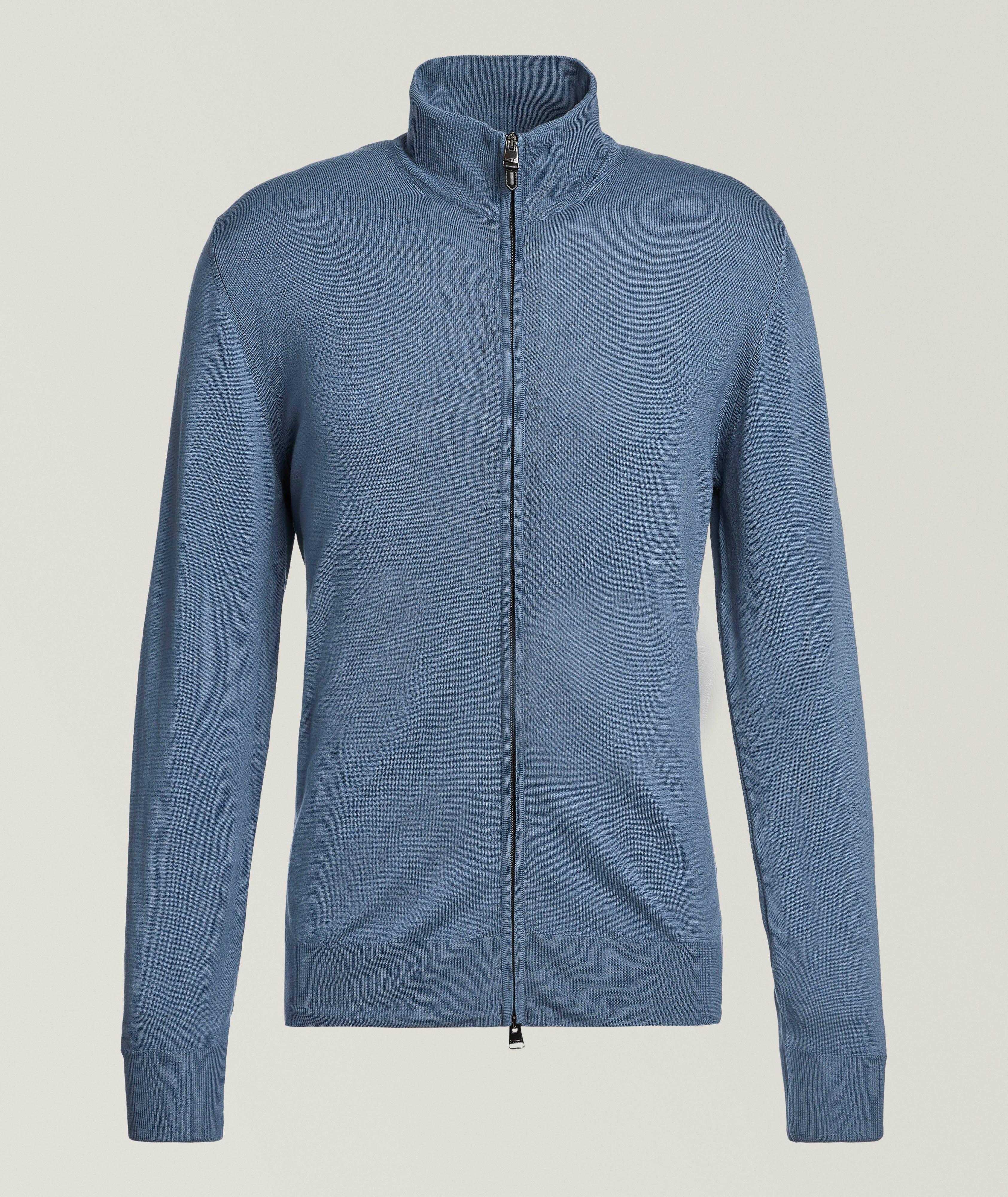 Pull en laine mérinos à fermeture zippée intégrale image 0