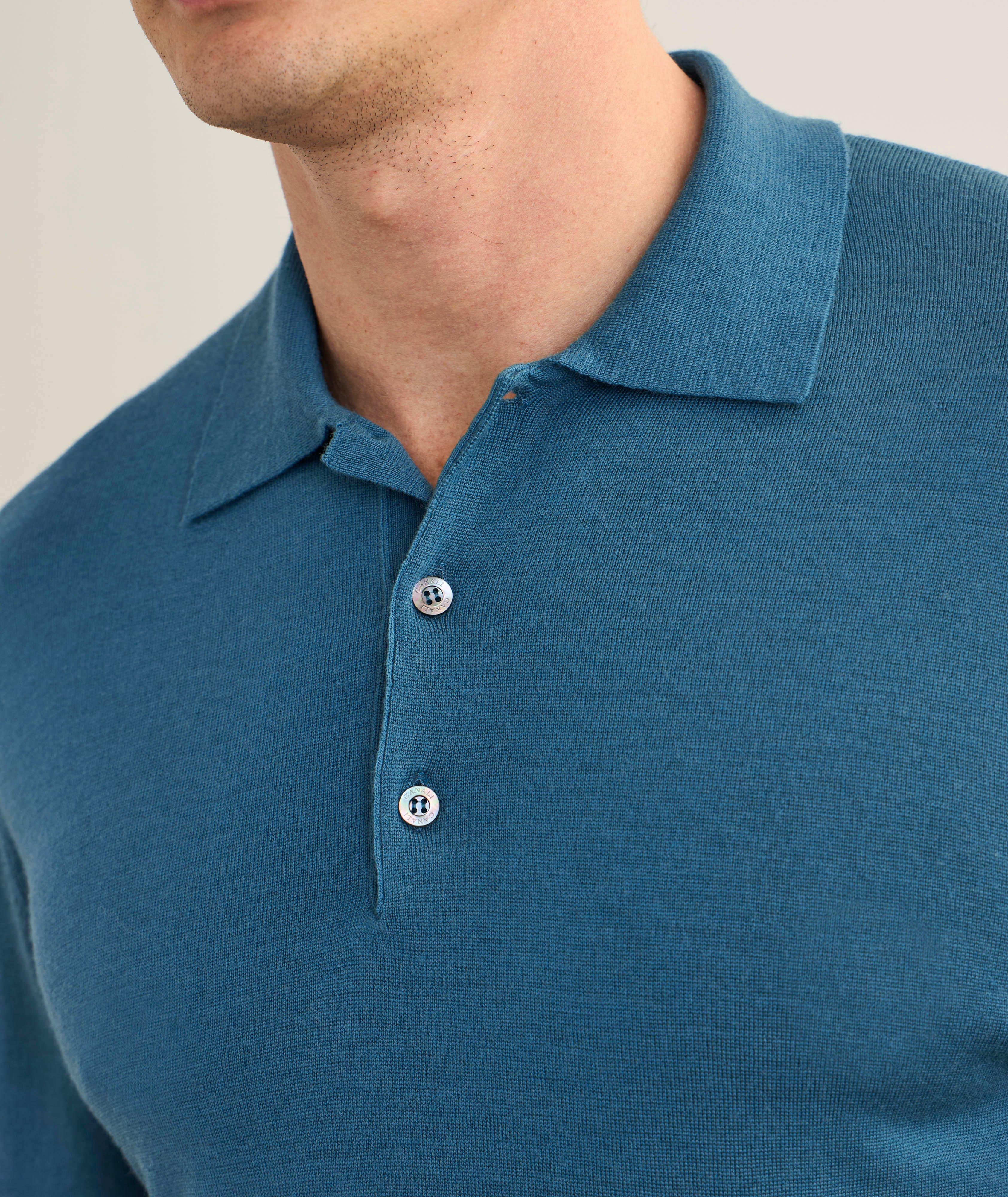 Merino Wool Long-Sleeve Polo image 3