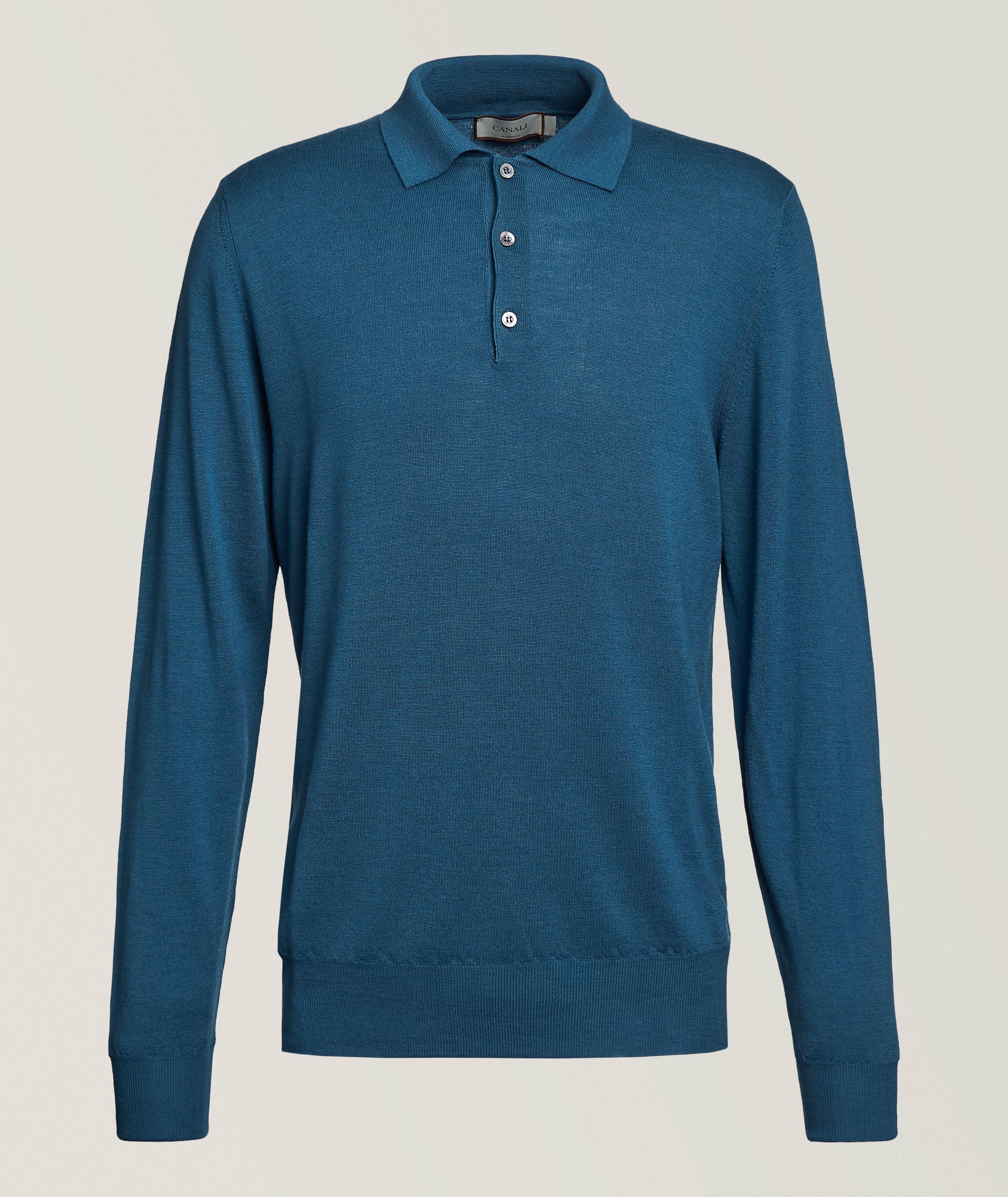 Merino Wool Long-Sleeve Polo image 0