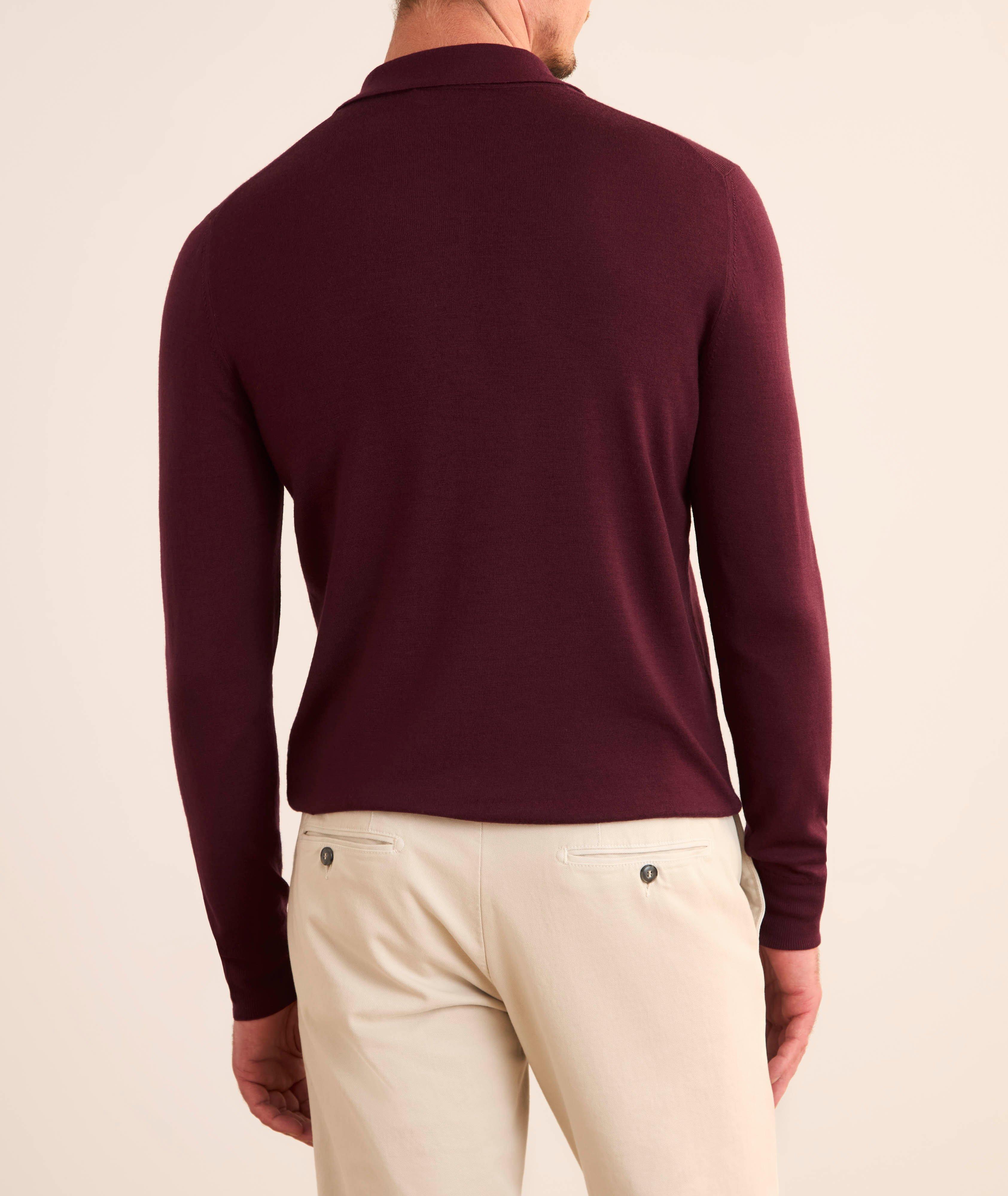 Merino Wool Long-Sleeve Polo image 2