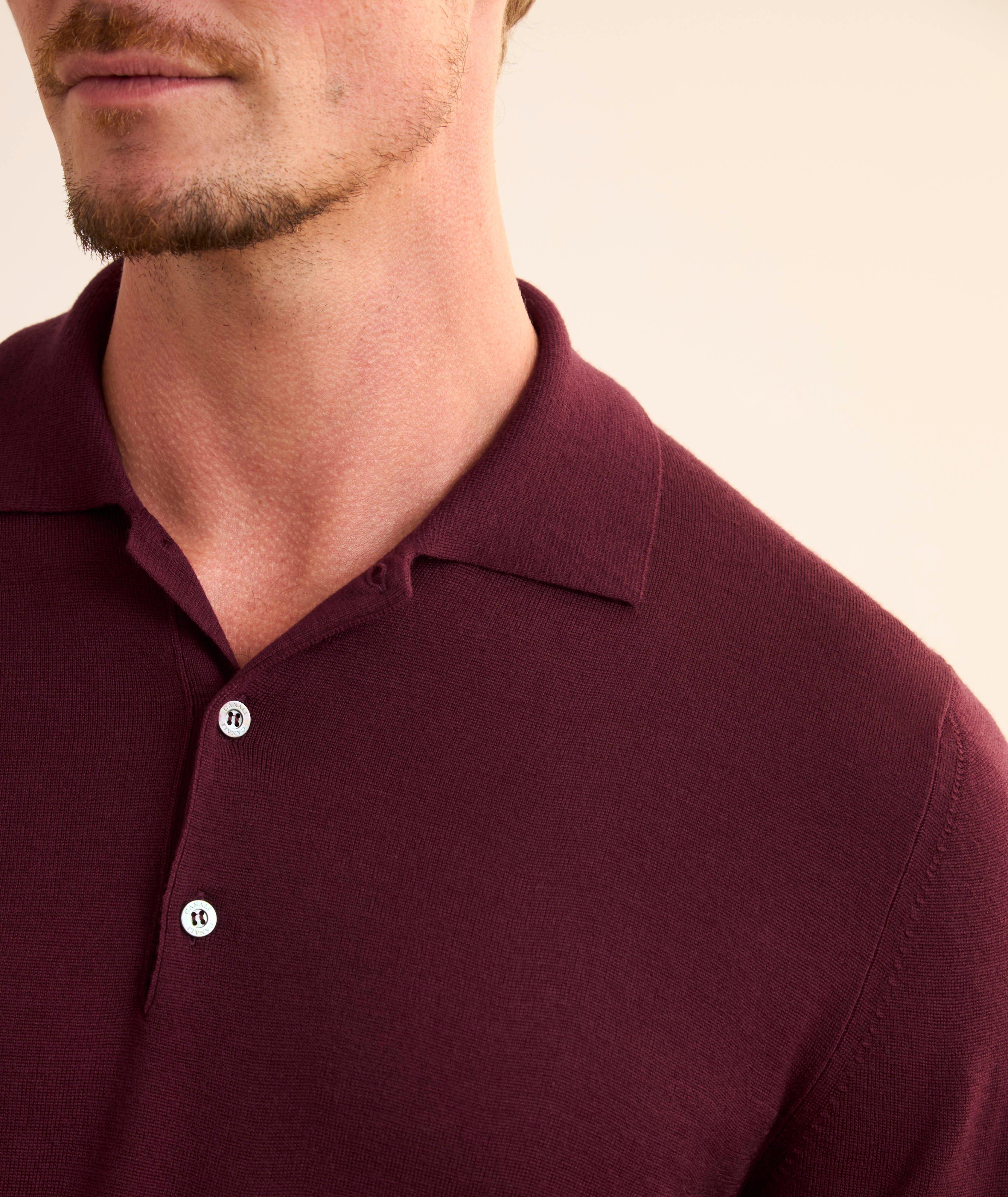 Merino Wool Long-Sleeve Polo image 3