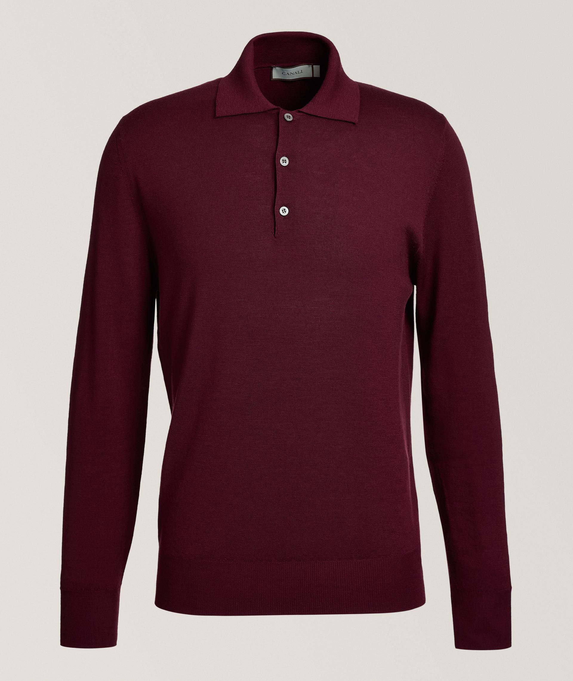 Merino Wool Long-Sleeve Polo image 0