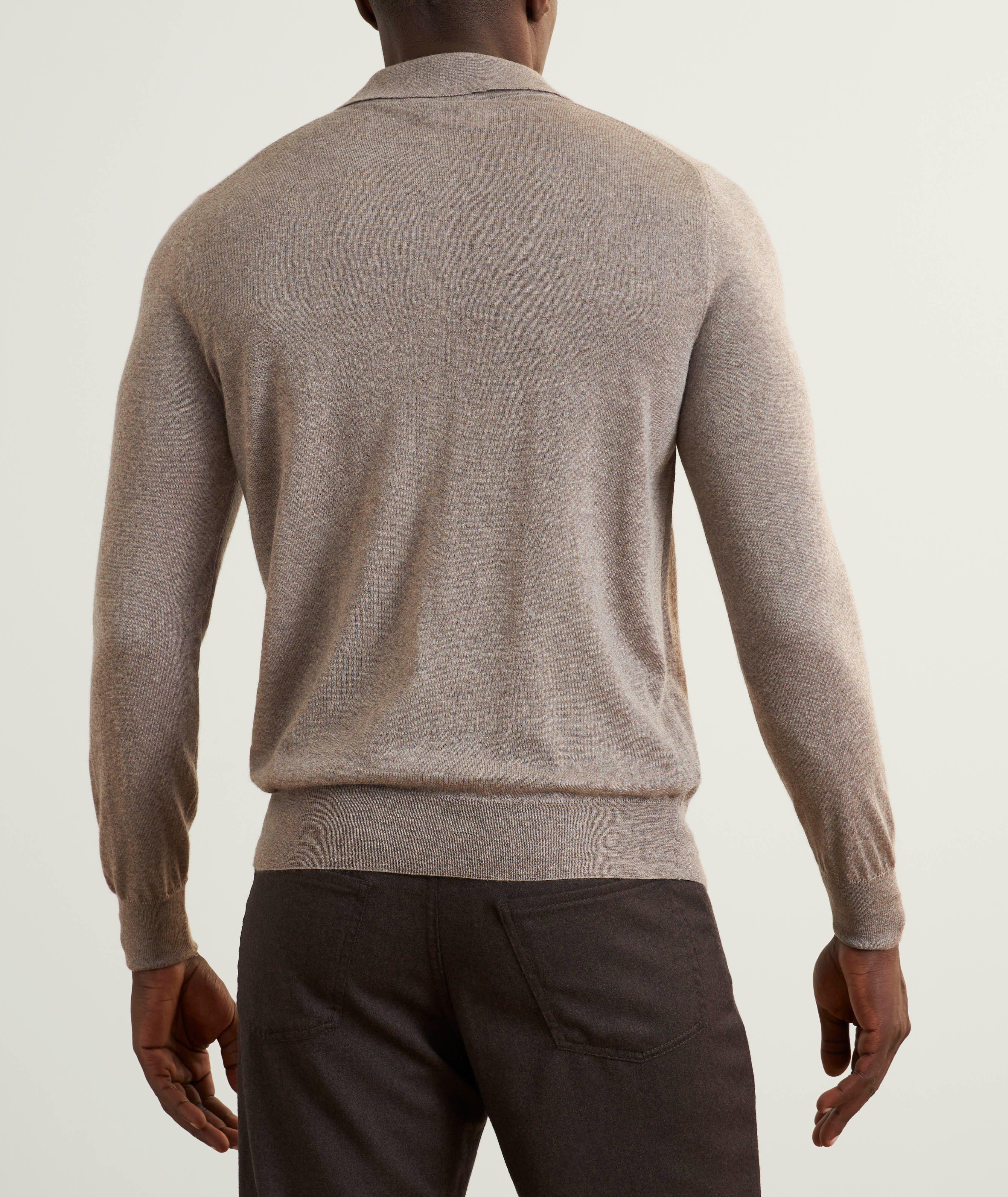 Merino Wool Long-Sleeve Polo image 2