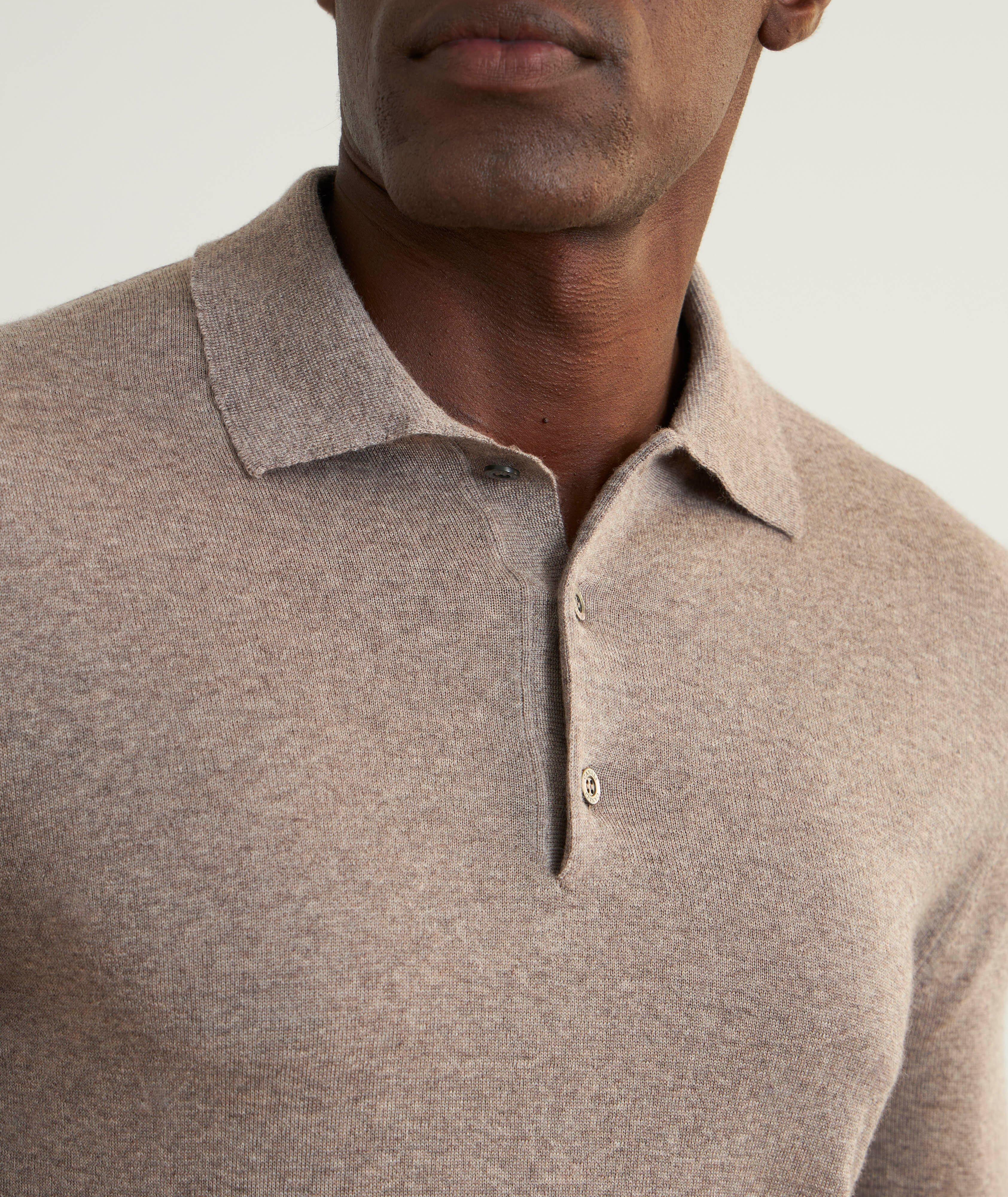 Merino Wool Long-Sleeve Polo image 3