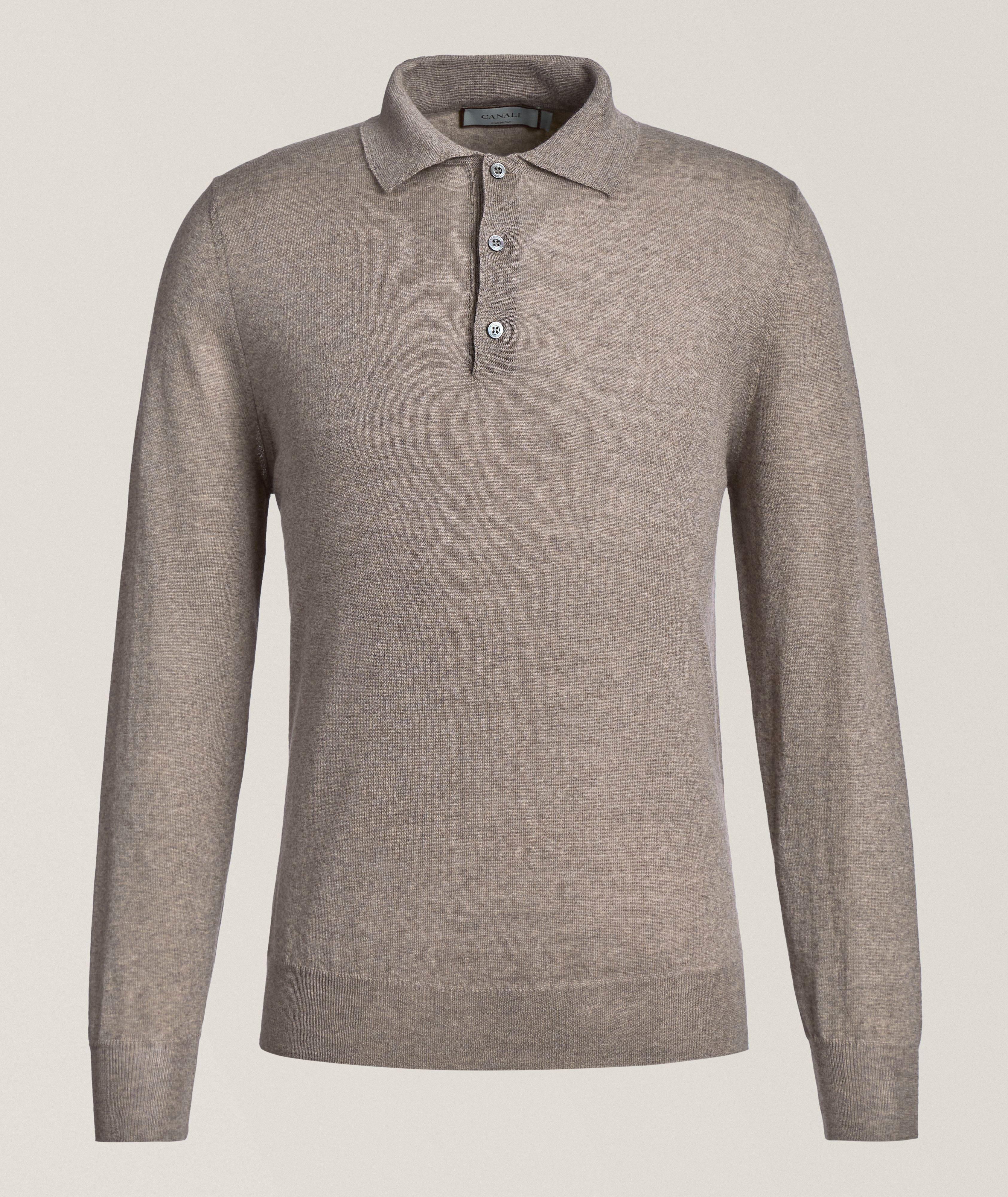 Merino Wool Long-Sleeve Polo image 0